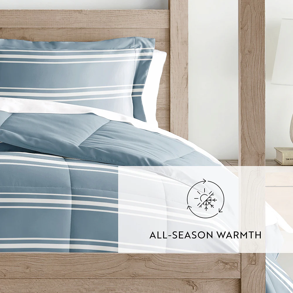 Soft Stripe Reversible Down-Alternative Comforter Set - Image 20