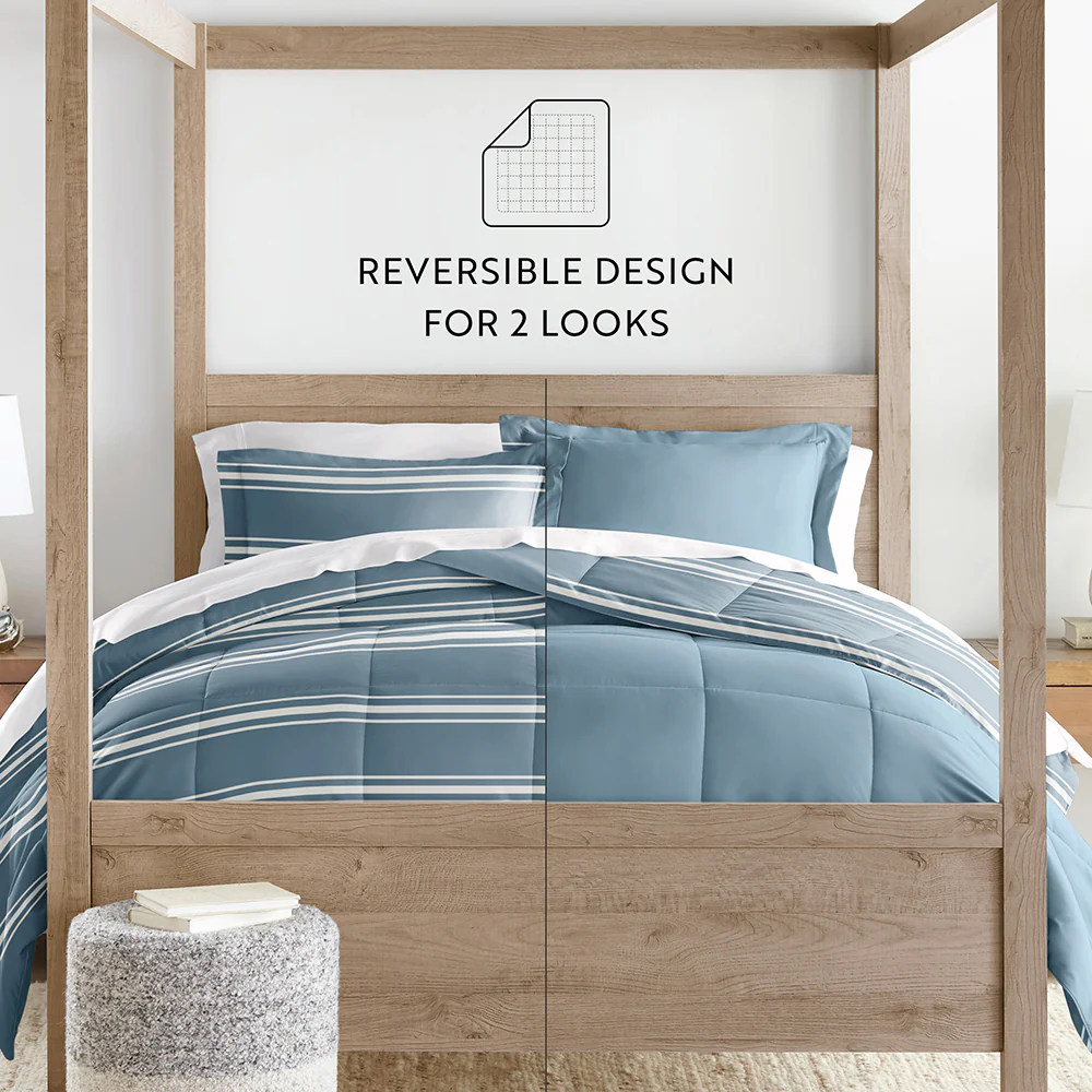 Soft Stripe Reversible Down-Alternative Comforter Set - Image 24