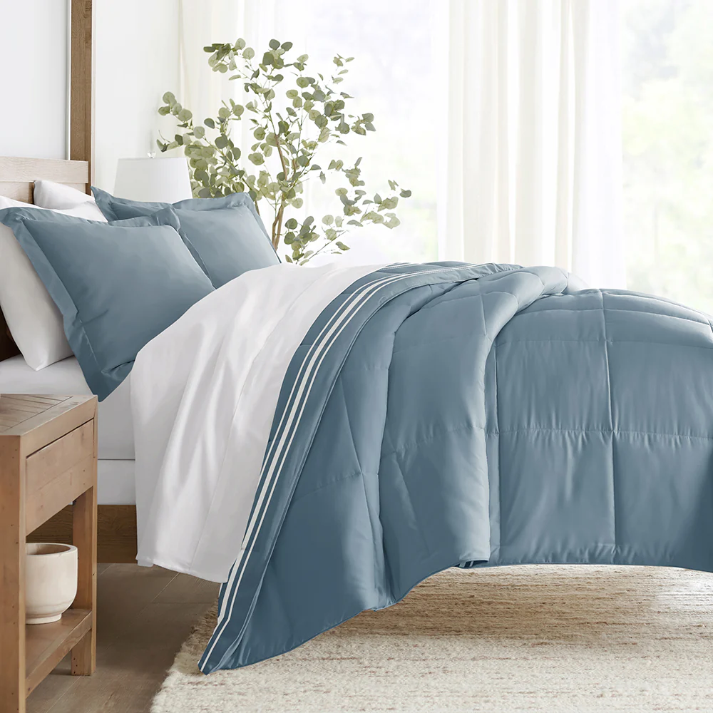 Soft Stripe Reversible Down-Alternative Comforter Set - Image 4