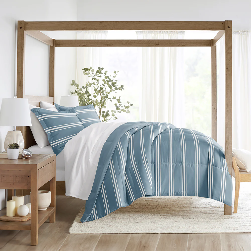 Soft Stripe Reversible Down-Alternative Comforter Set - Image 6