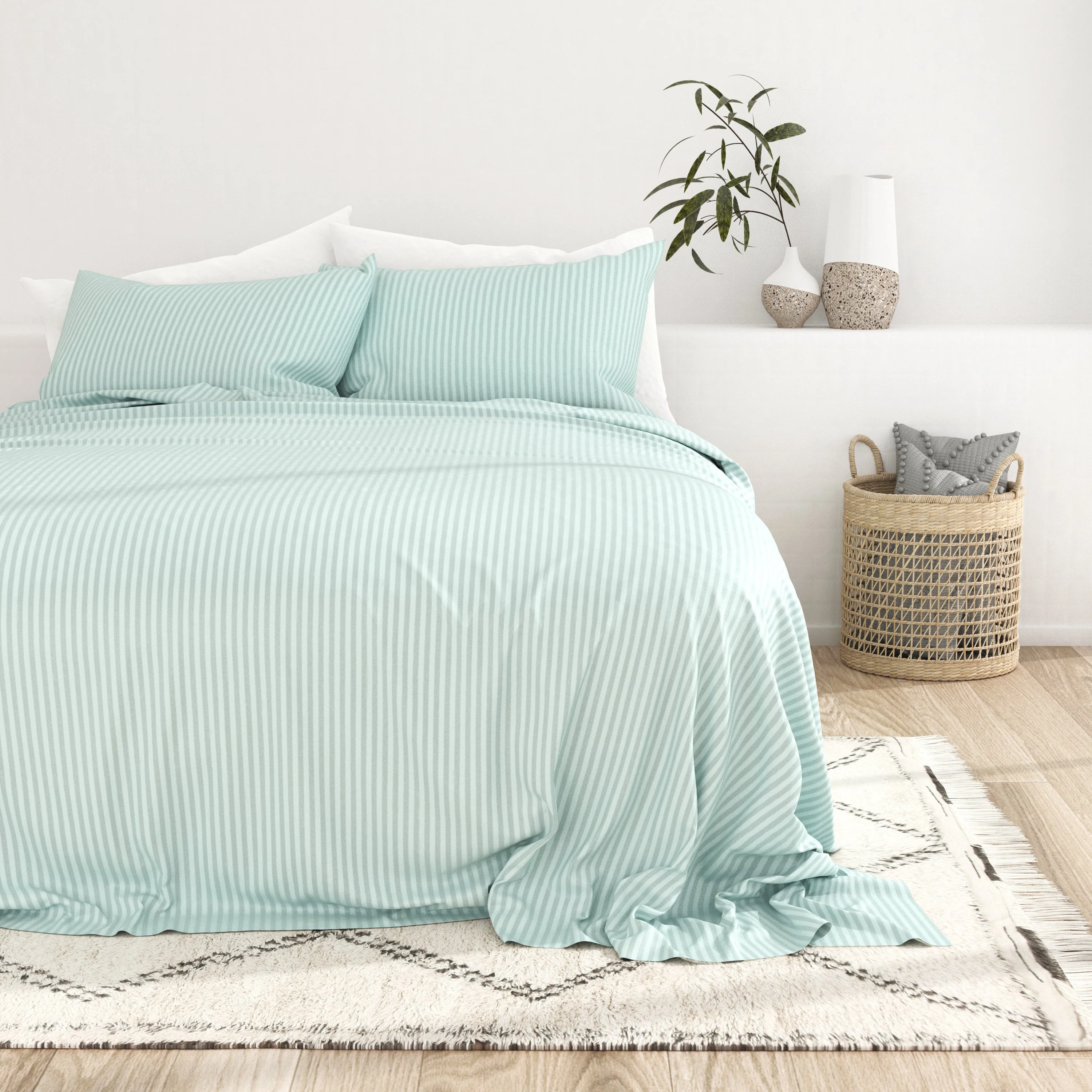 Striped Embossed 4-Piece Sheet Set - Sale - Image 13