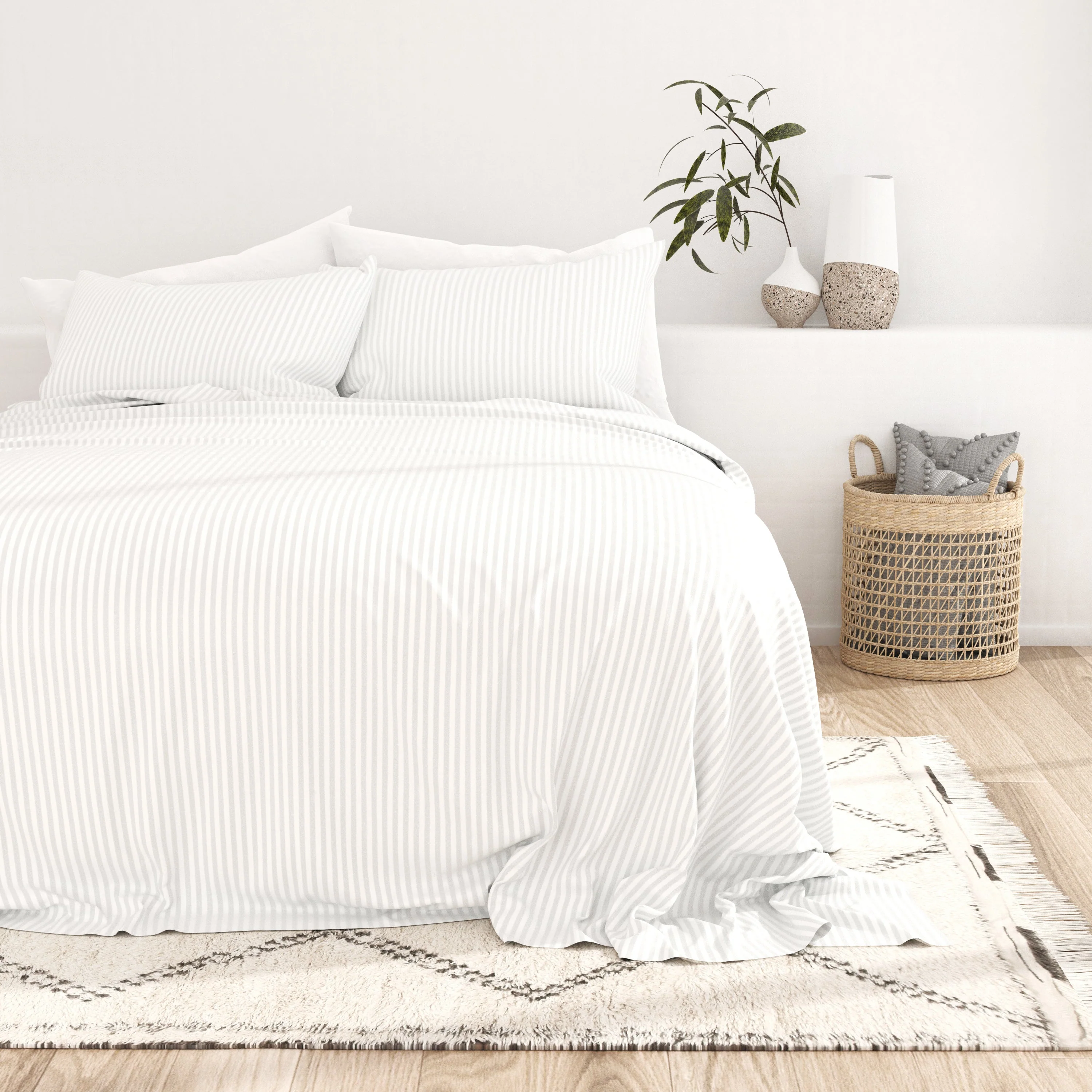 Striped Embossed 4-Piece Sheet Set - Sale - Image 15