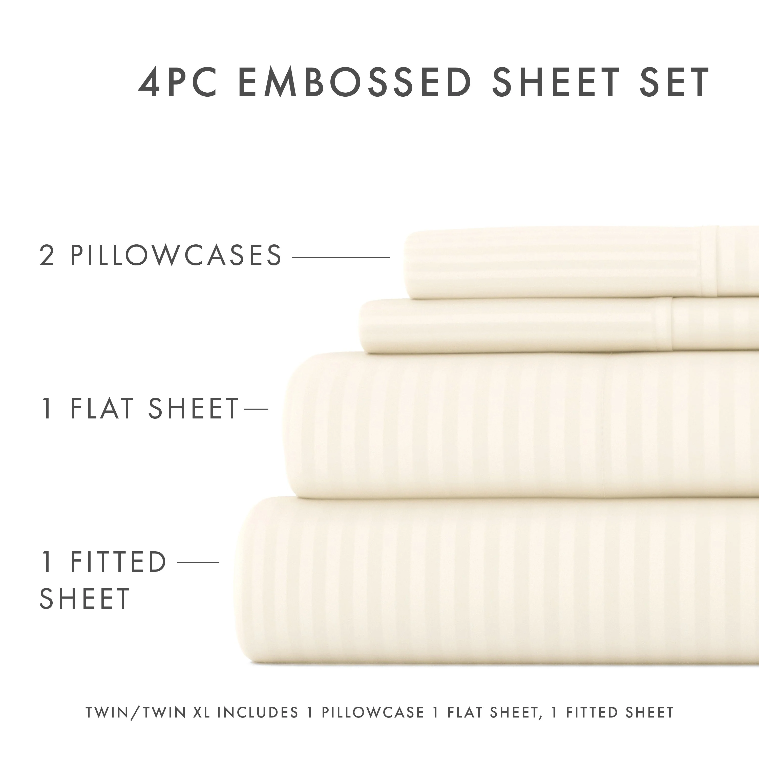 Striped Embossed 4-Piece Sheet Set - Sale - Image 26