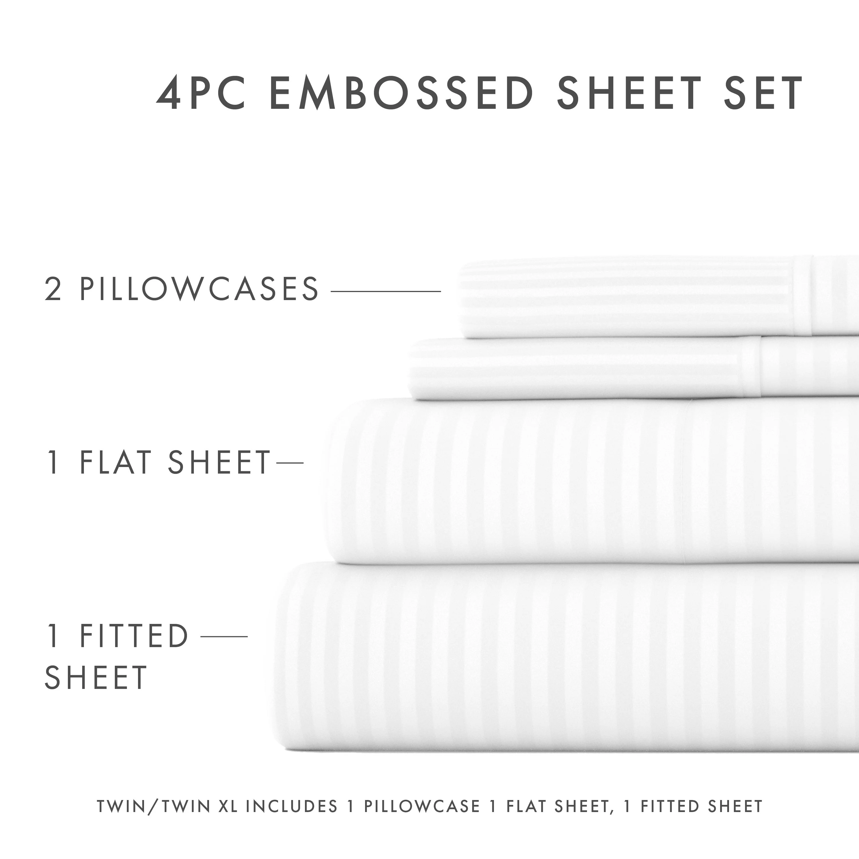 Striped Embossed 4-Piece Sheet Set - Sale - Image 27