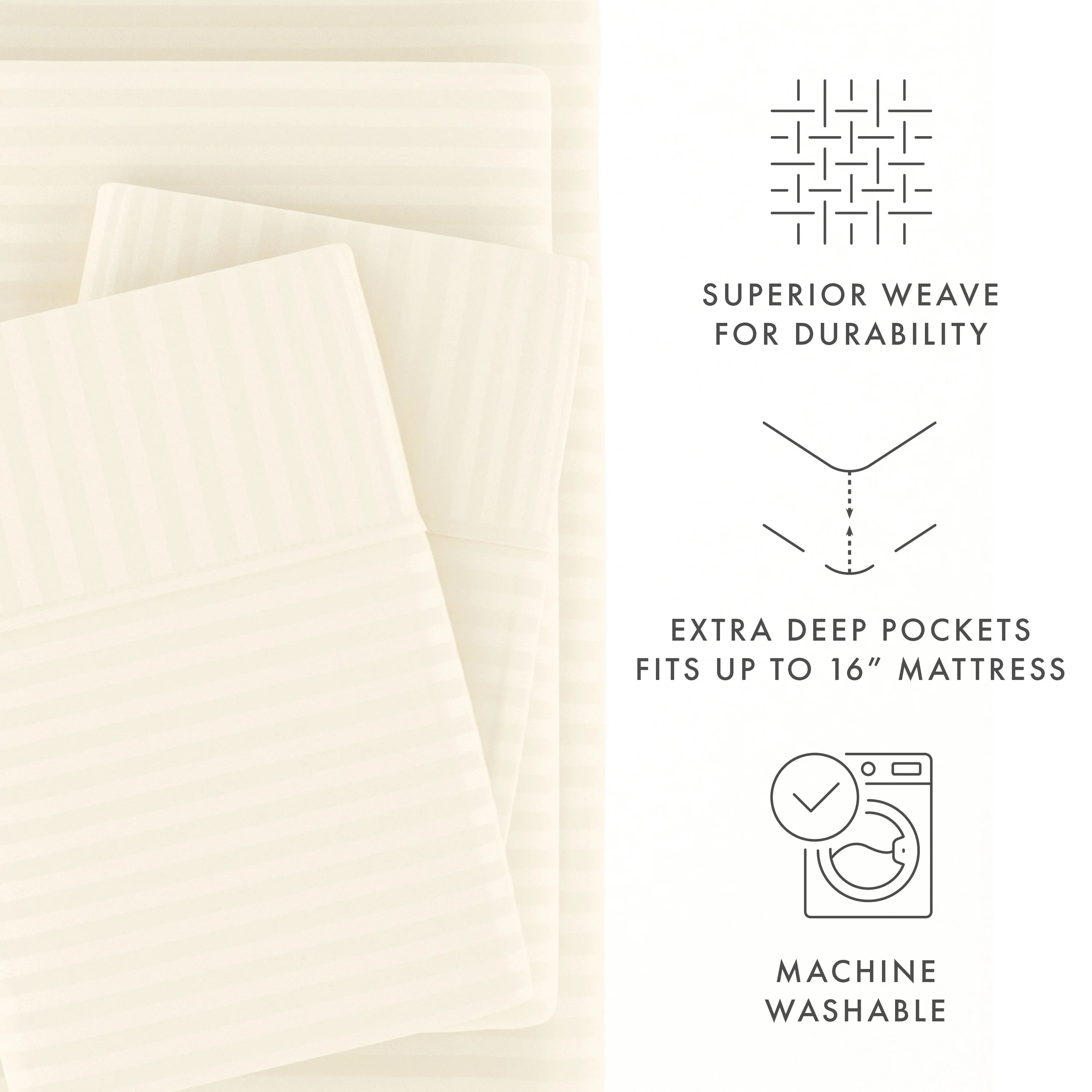 Striped Embossed 4-Piece Sheet Set - Sale - Image 32
