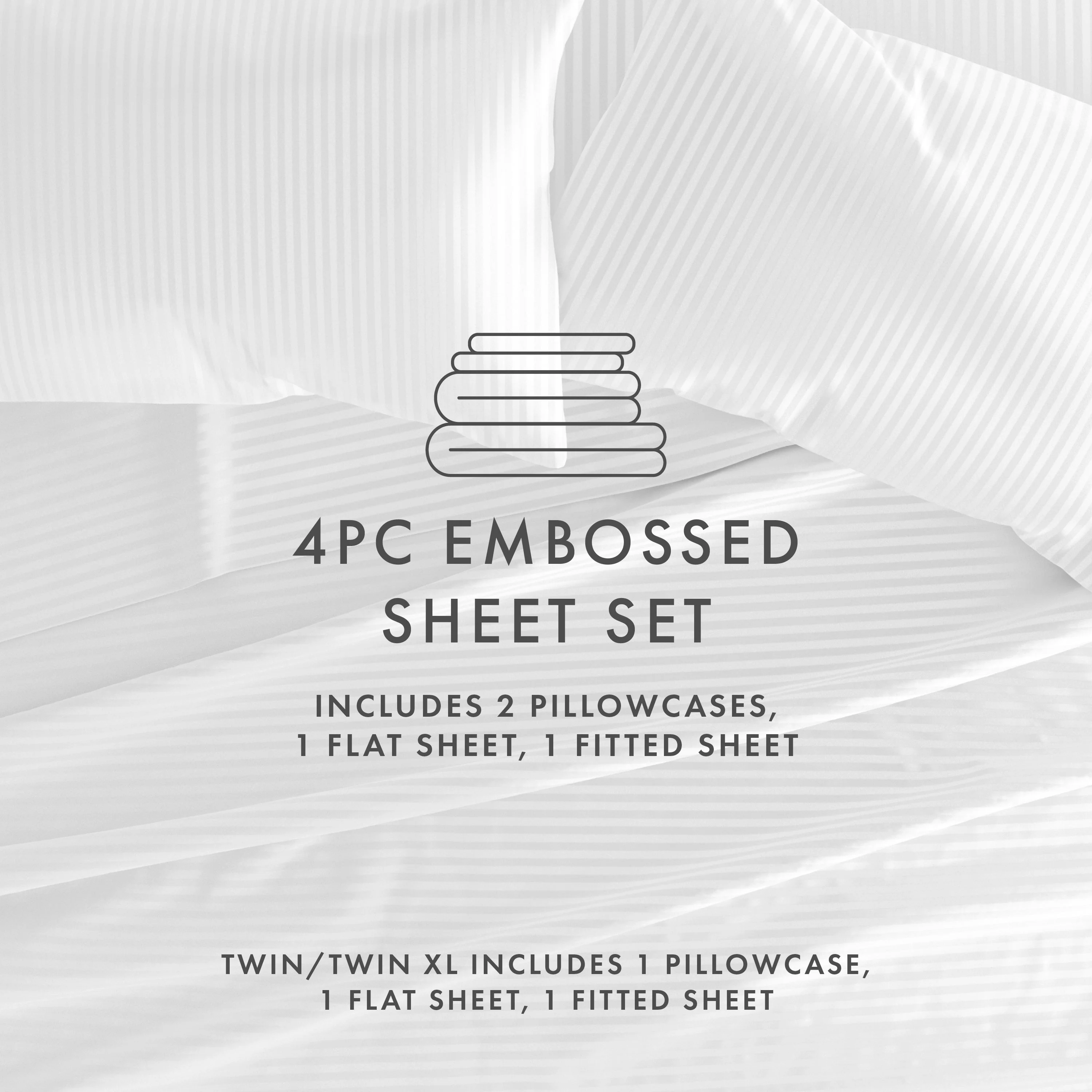 Striped Embossed 4-Piece Sheet Set - Sale - Image 39