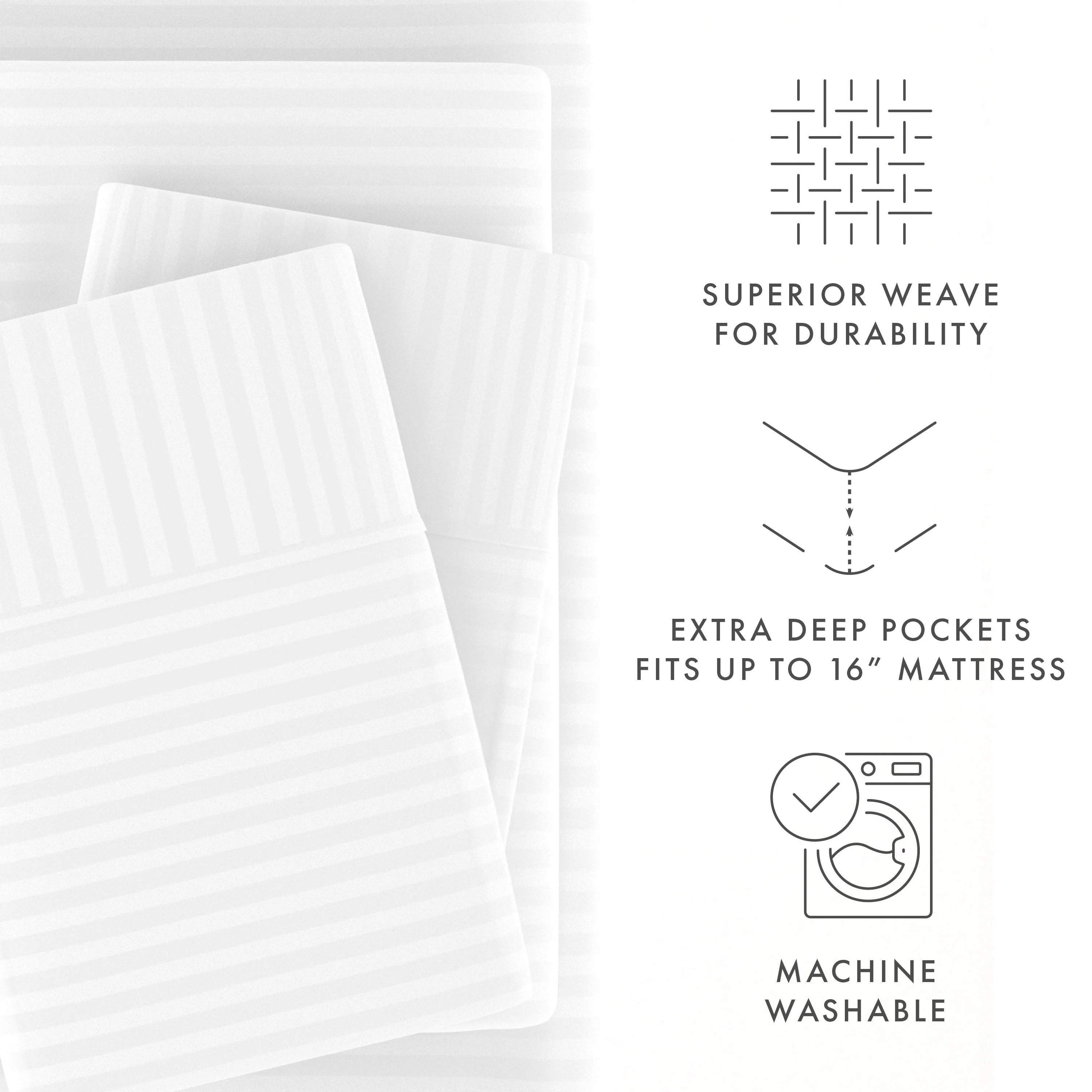 Striped Embossed 4-Piece Sheet Set Sale - Image 33