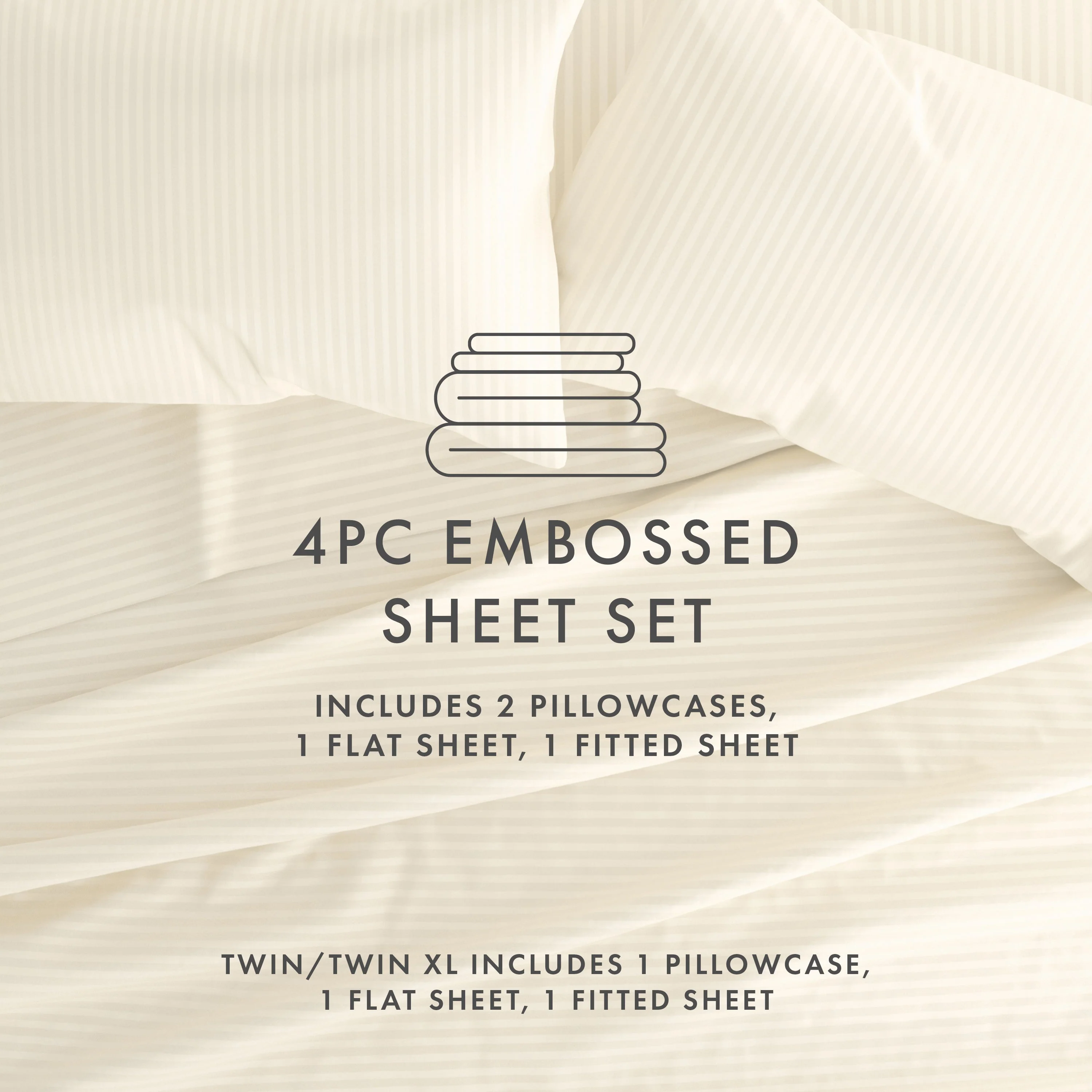 Striped Embossed 4-Piece Sheet Set Sale - Image 38