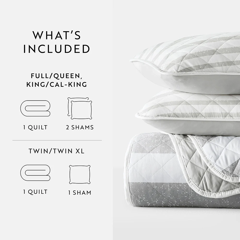 Summer Stripes Reversible Quilted Coverlet Set - Image 9