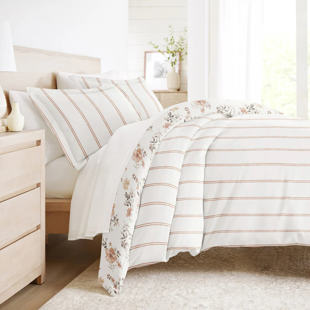 Sunset Garden Pattern 3-Piece Reversible Duvet Cover Set - Image 4