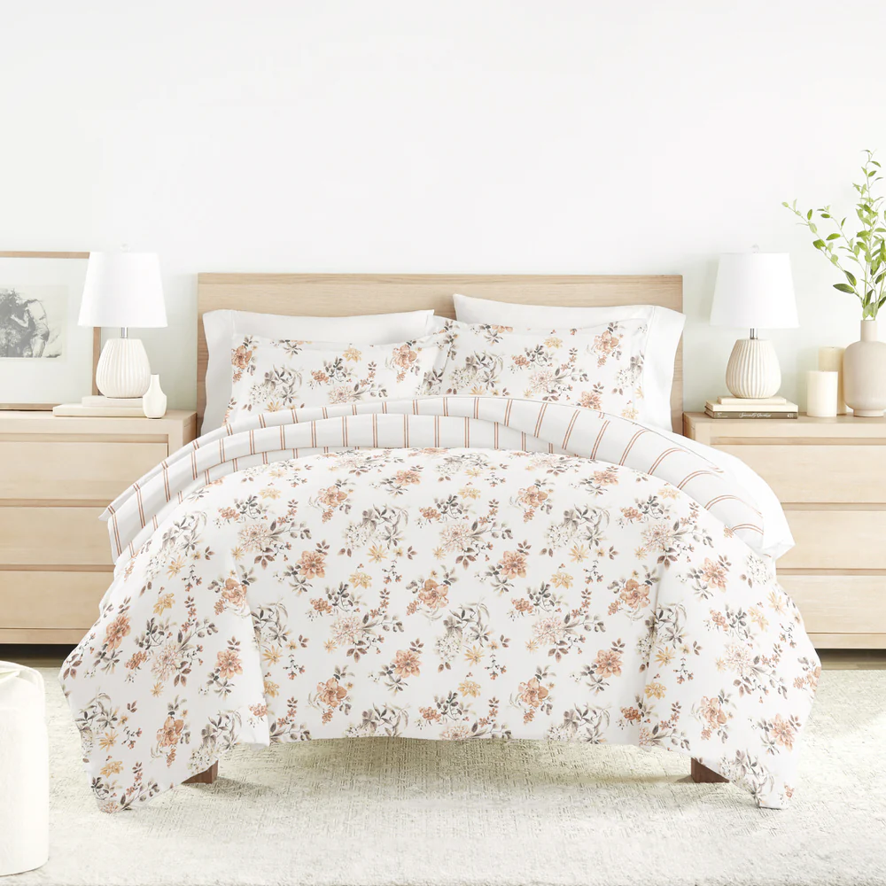 Sunset Garden Pattern 3-Piece Reversible Duvet Cover Set - Image 5