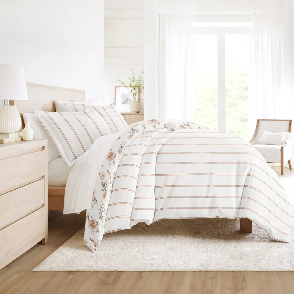 Sunset Garden Pattern 3-Piece Reversible Duvet Cover Set - Image 8