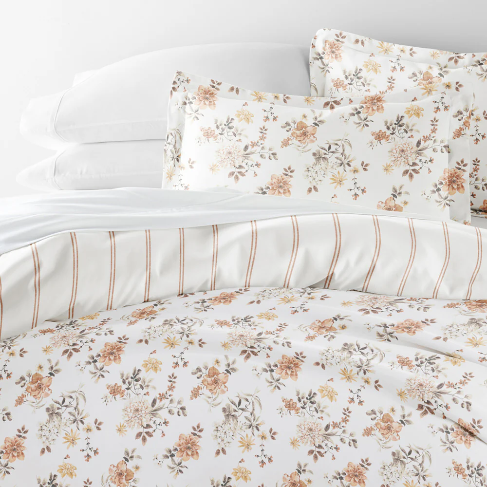 Sunset Garden Pattern 3-Piece Reversible Duvet Cover Set - Image 9