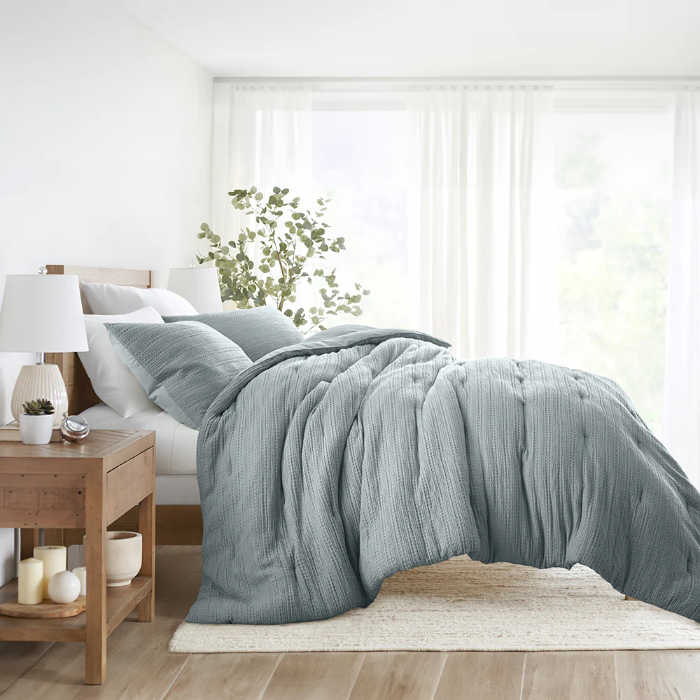 Waffle Textured Down-Alternative Comforter Set - Image 12