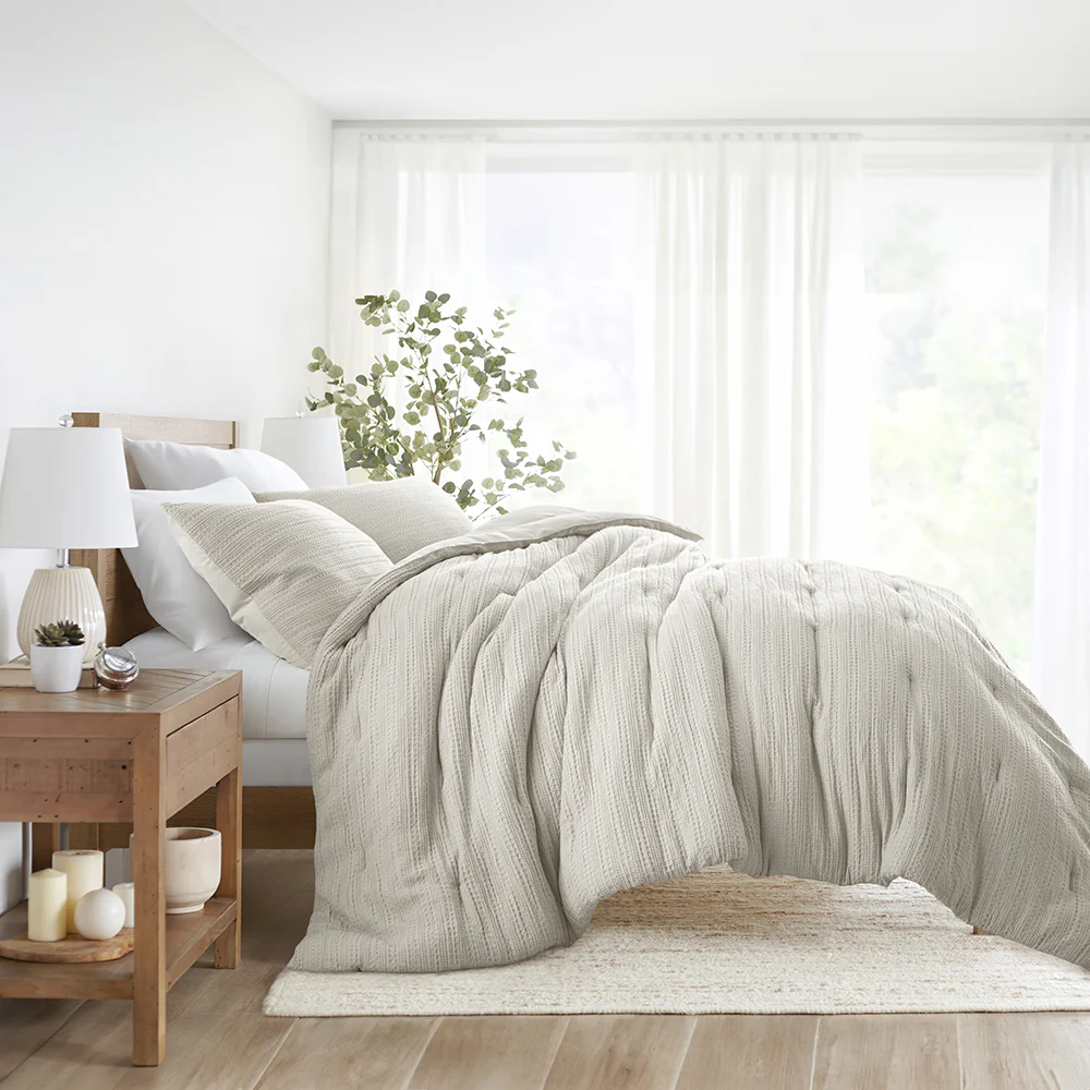 Waffle Textured Down-Alternative Comforter Set - Image 13