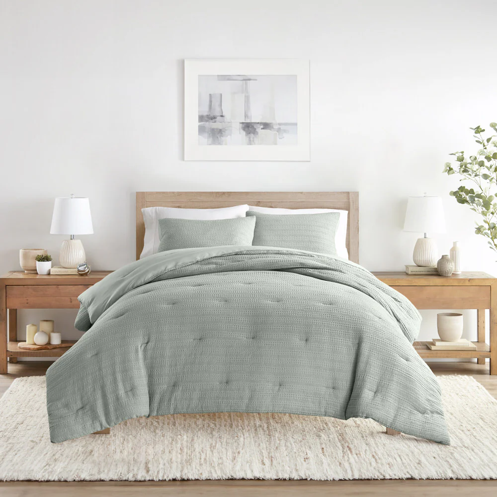 Waffle Textured Down-Alternative Comforter Set - Image 22