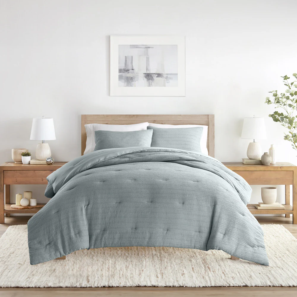 Waffle Textured Down-Alternative Comforter Set - Image 26