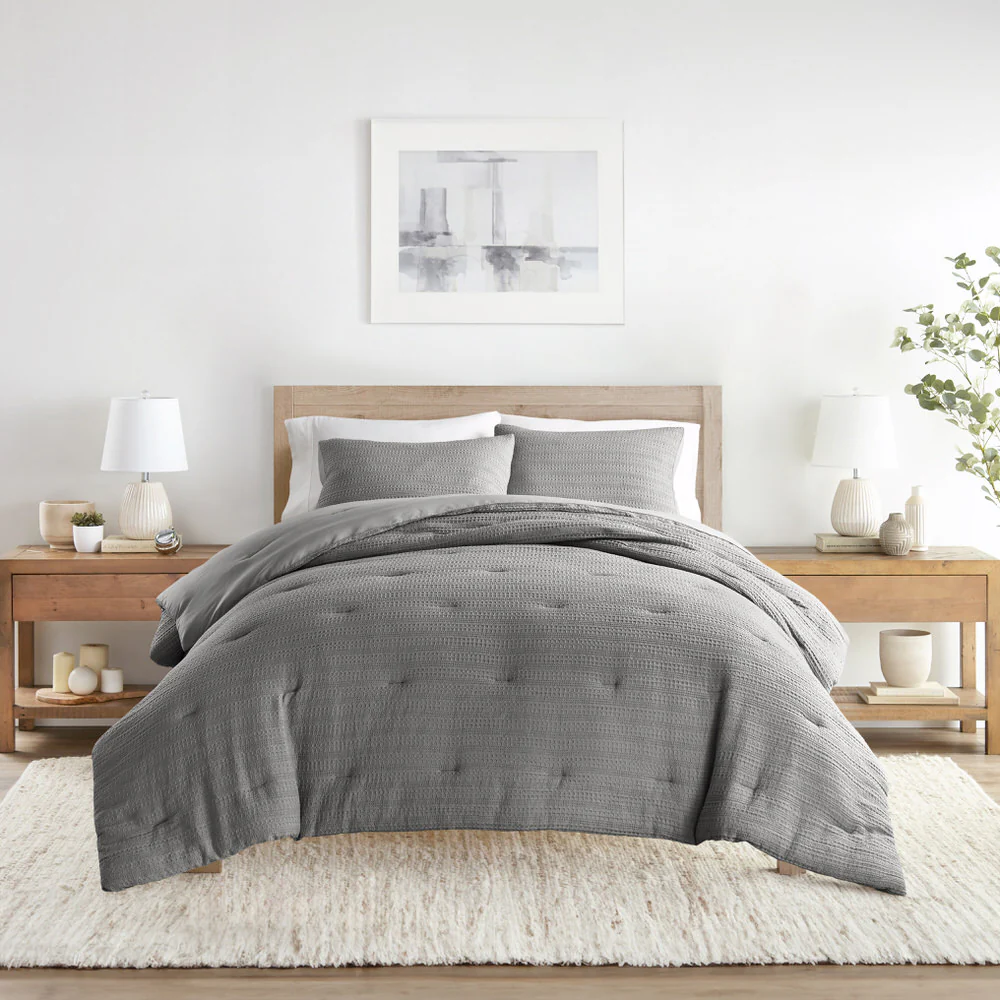 Waffle Textured Down-Alternative Comforter Set - Image 28