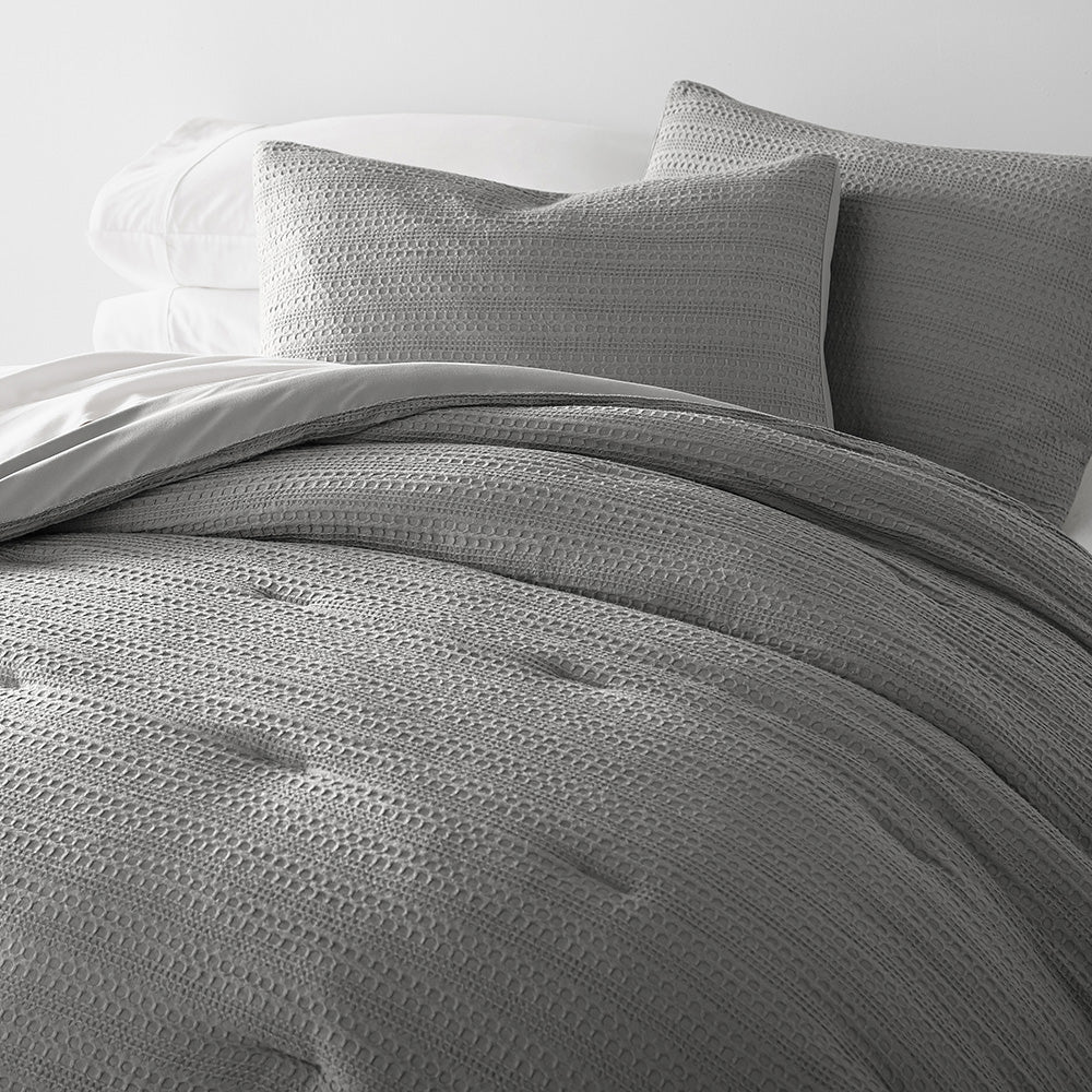 Waffle Textured Down-Alternative Comforter Set - Image 35