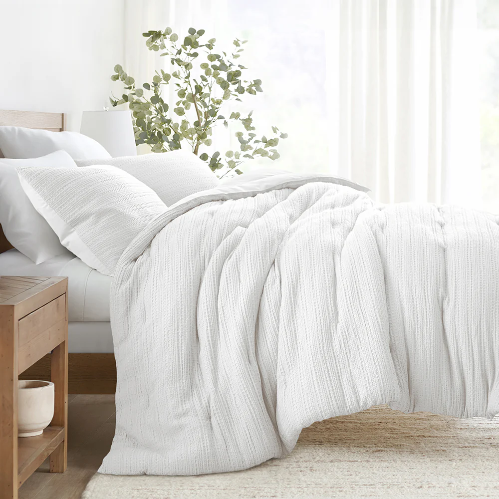Waffle Textured Down-Alternative Comforter Set - Image 4