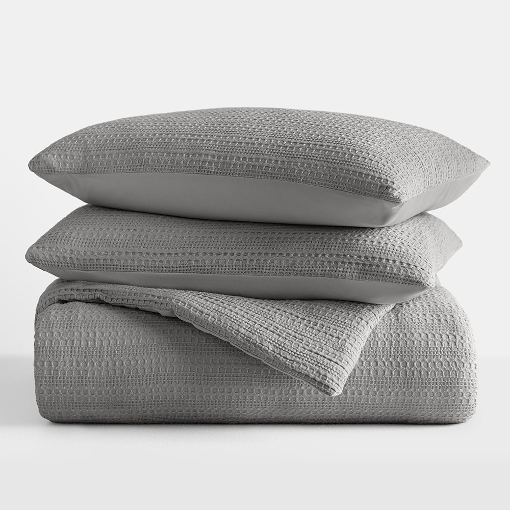Waffle Textured Down-Alternative Comforter Set - Image 42