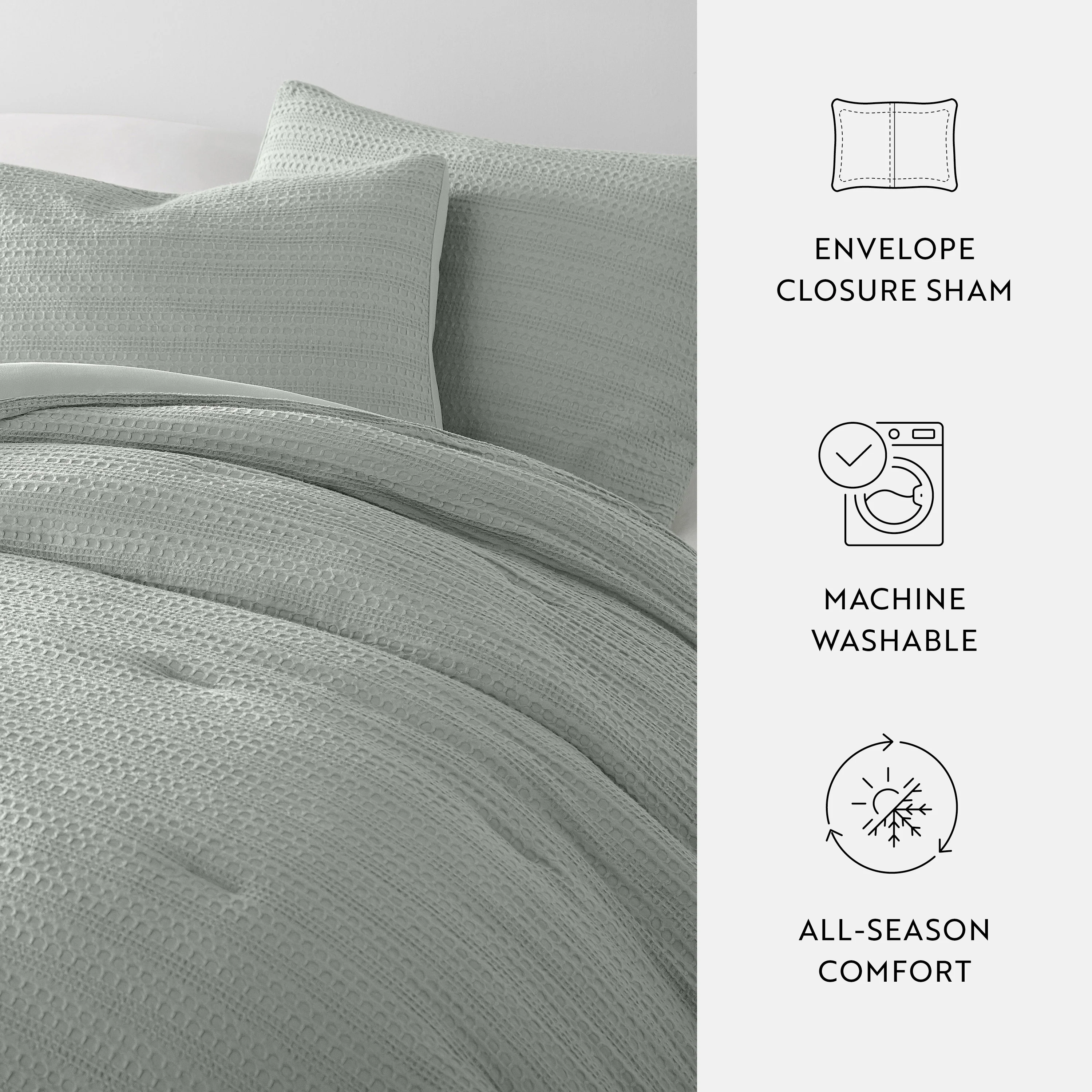 Waffle Textured Down-Alternative Comforter Set - Image 57