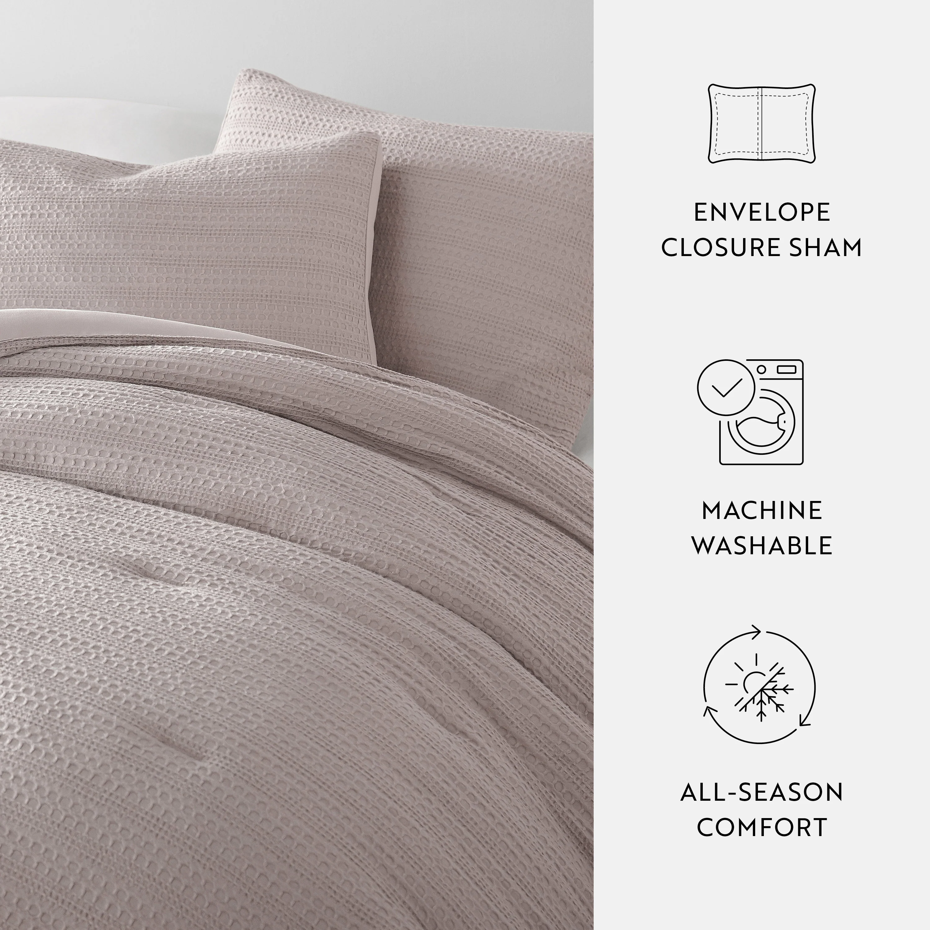 Waffle Textured Down-Alternative Comforter Set - Image 58