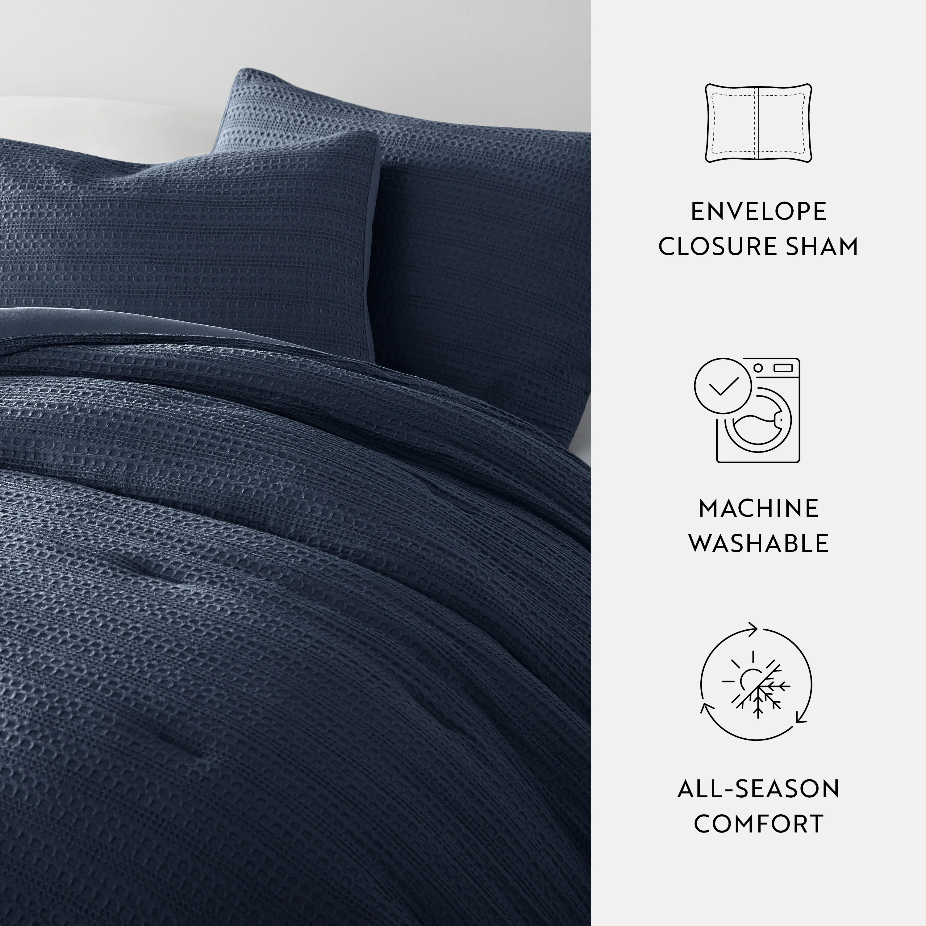 Waffle Textured Down-Alternative Comforter Set - Image 59