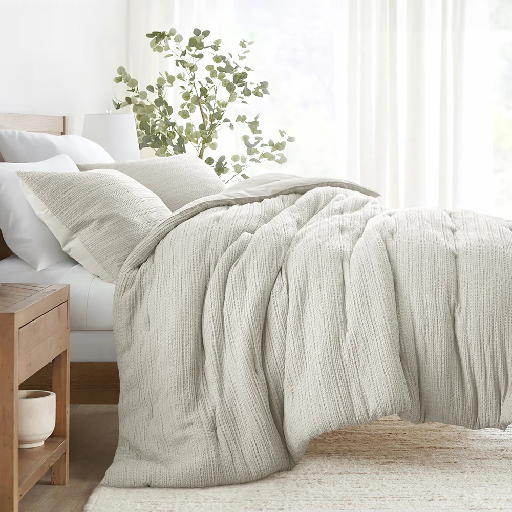 Waffle Textured Down-Alternative Comforter Set - Image 6