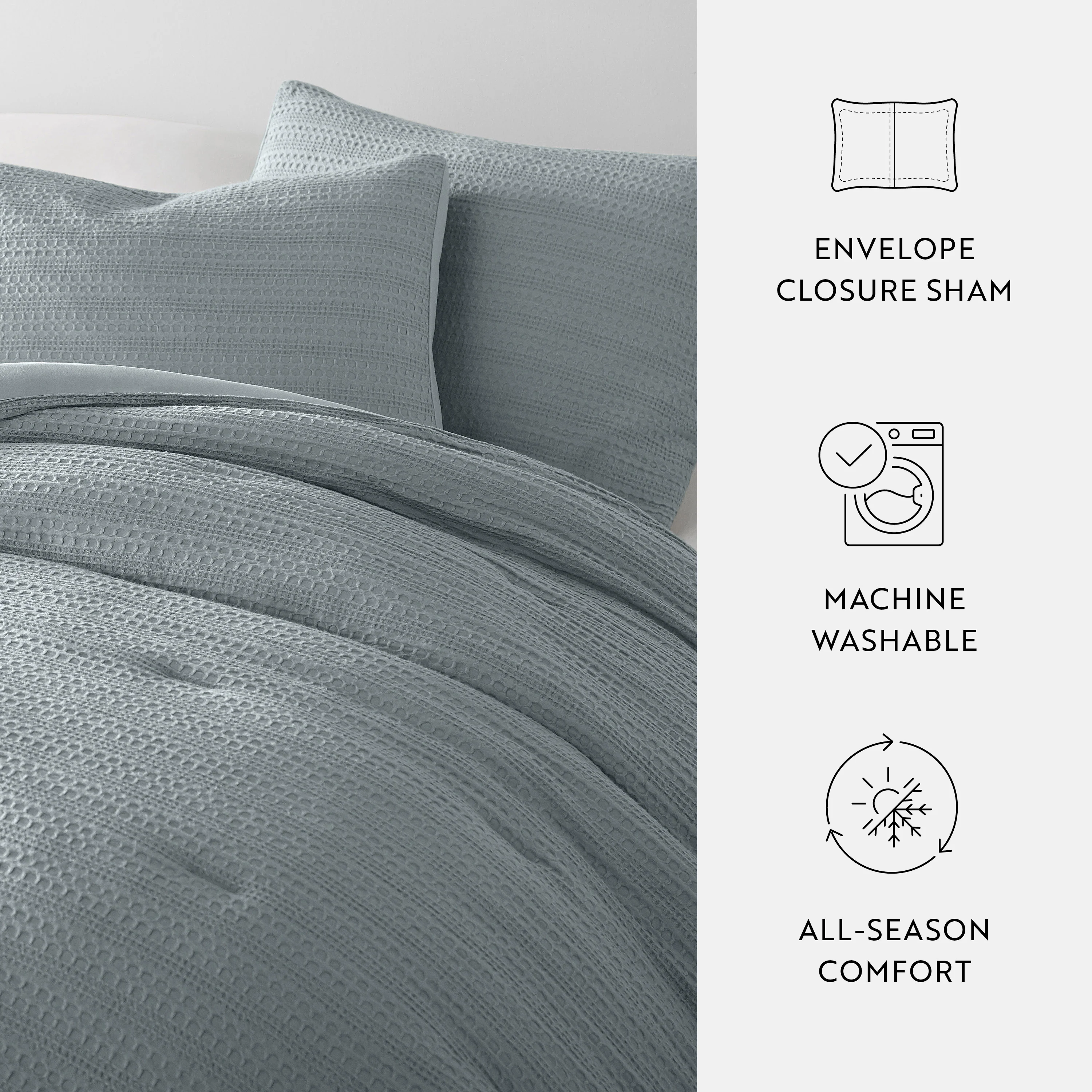 Waffle Textured Down-Alternative Comforter Set - Image 61