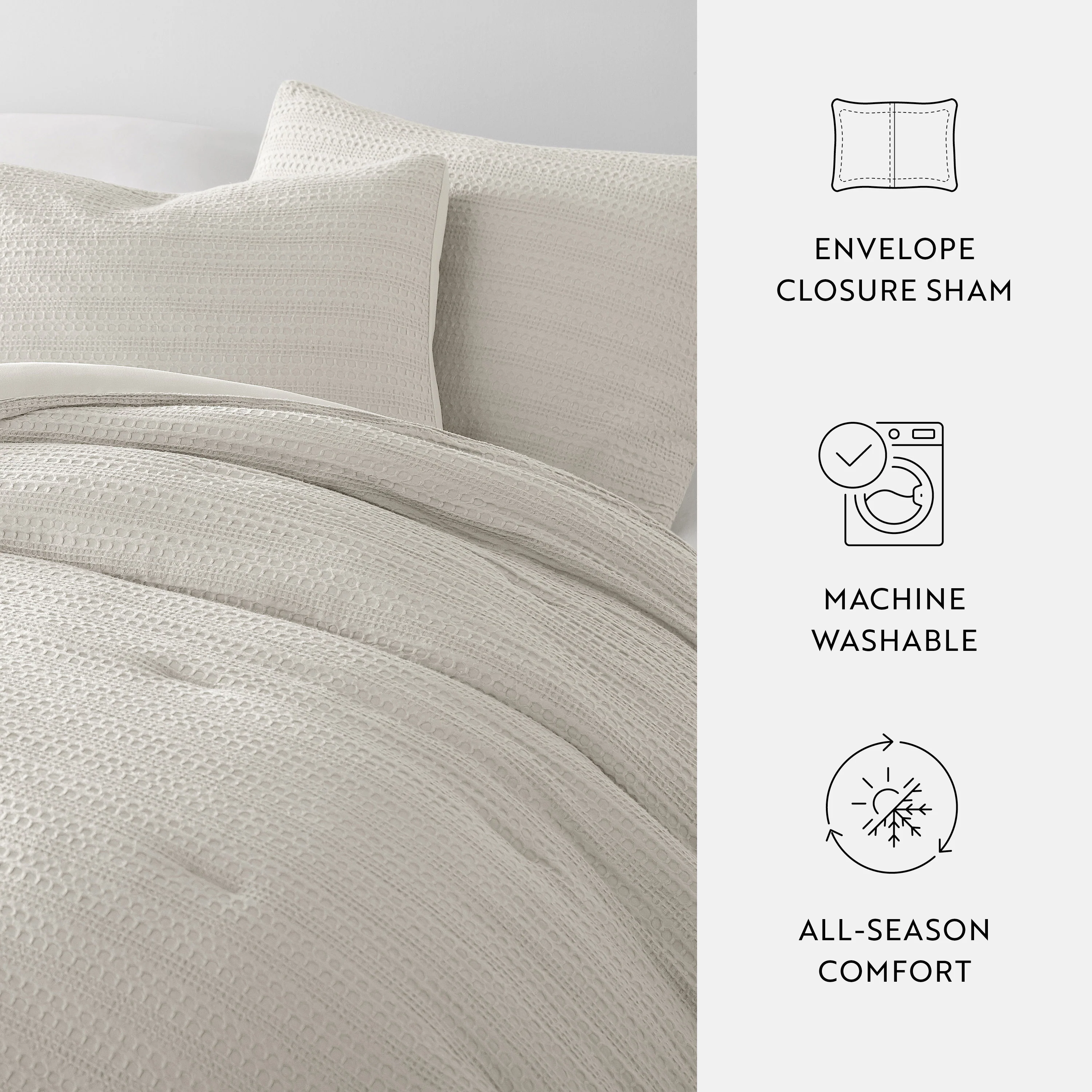 Waffle Textured Down-Alternative Comforter Set - Image 62