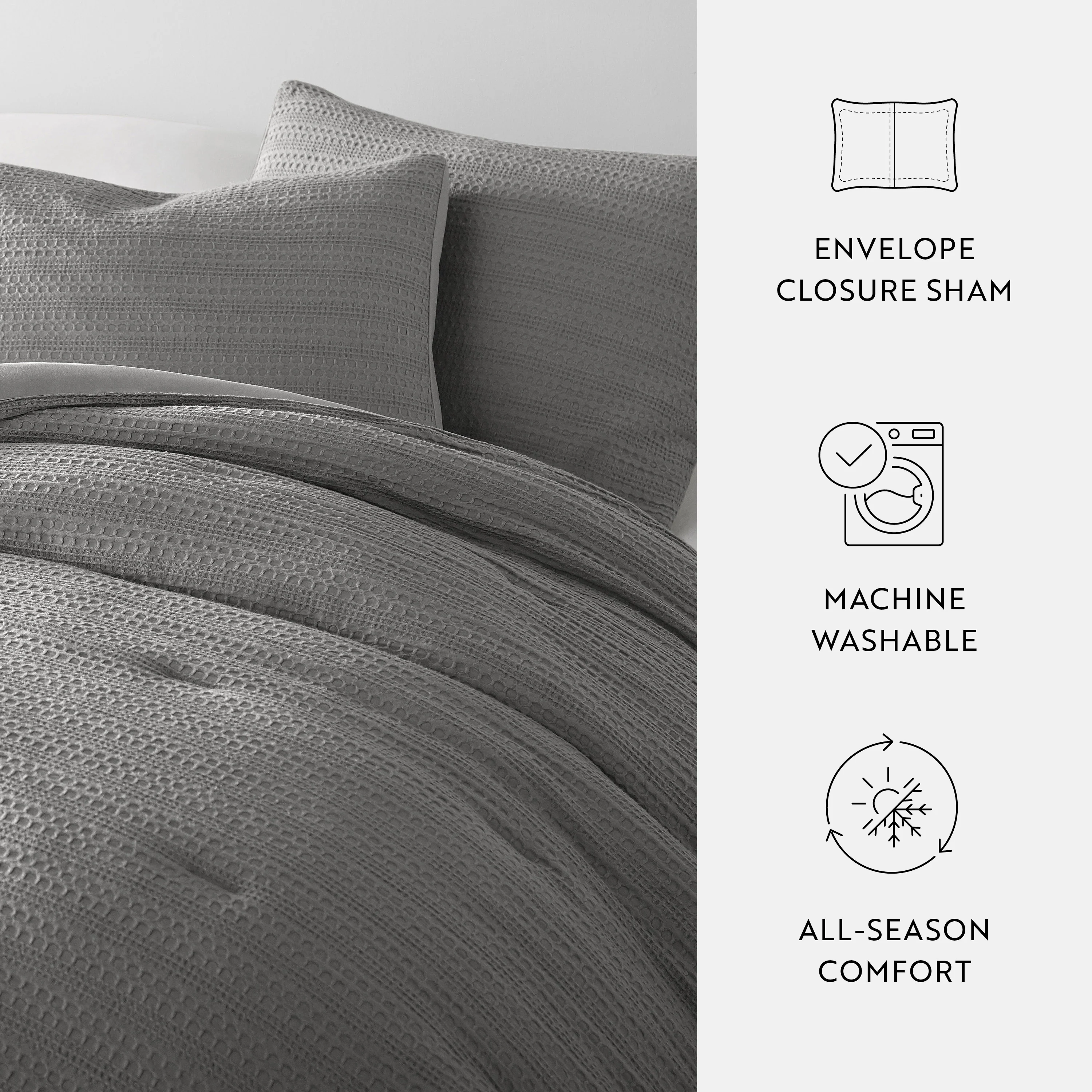 Waffle Textured Down-Alternative Comforter Set - Image 63