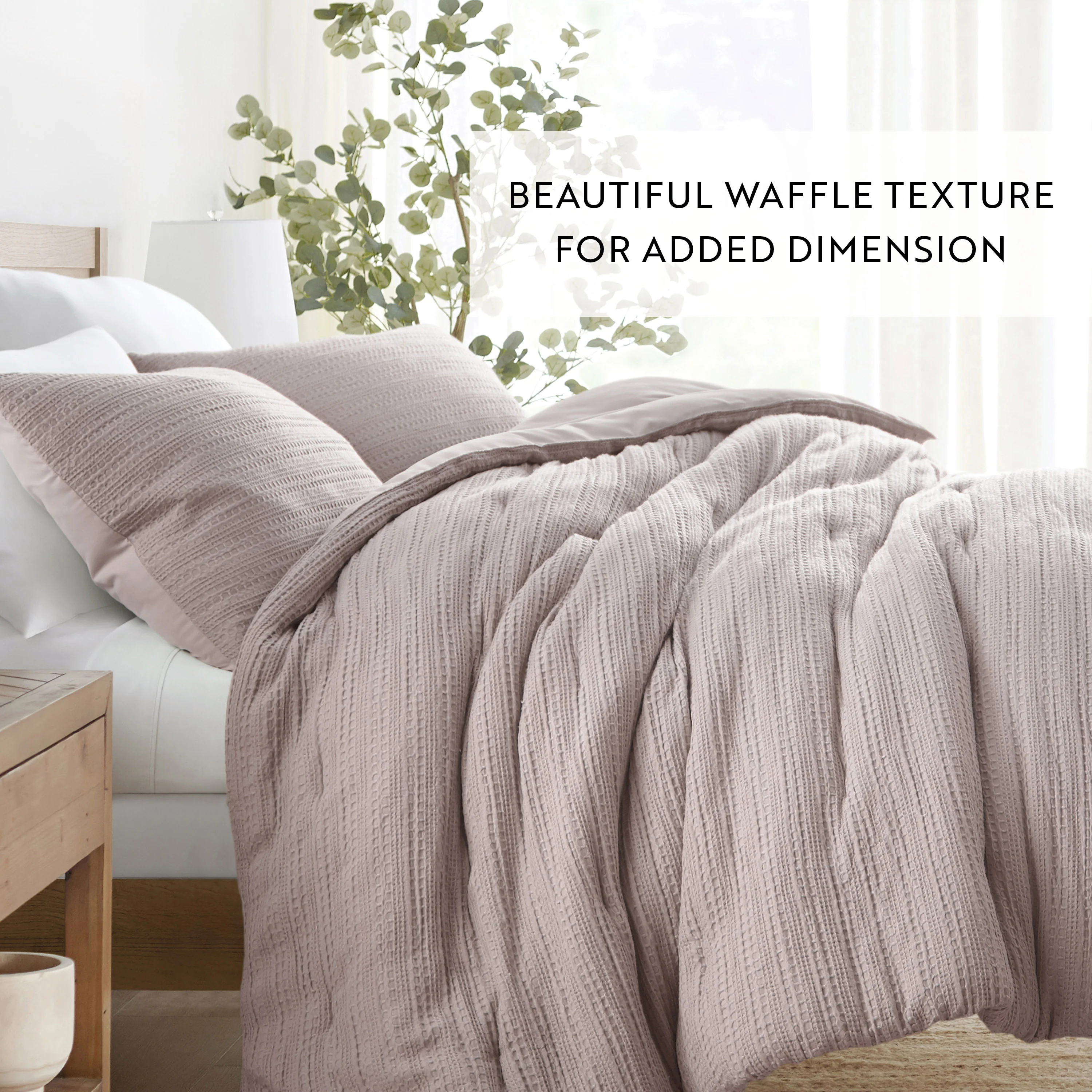 Waffle Textured Down-Alternative Comforter Set - Image 65