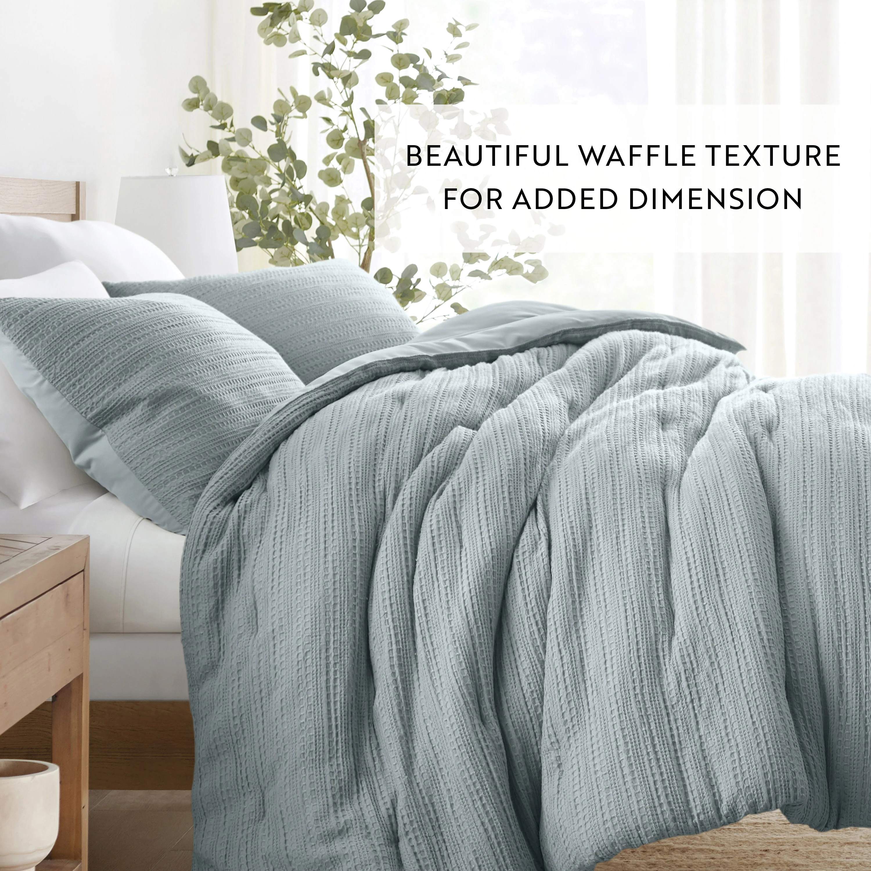 Waffle Textured Down-Alternative Comforter Set - Image 68