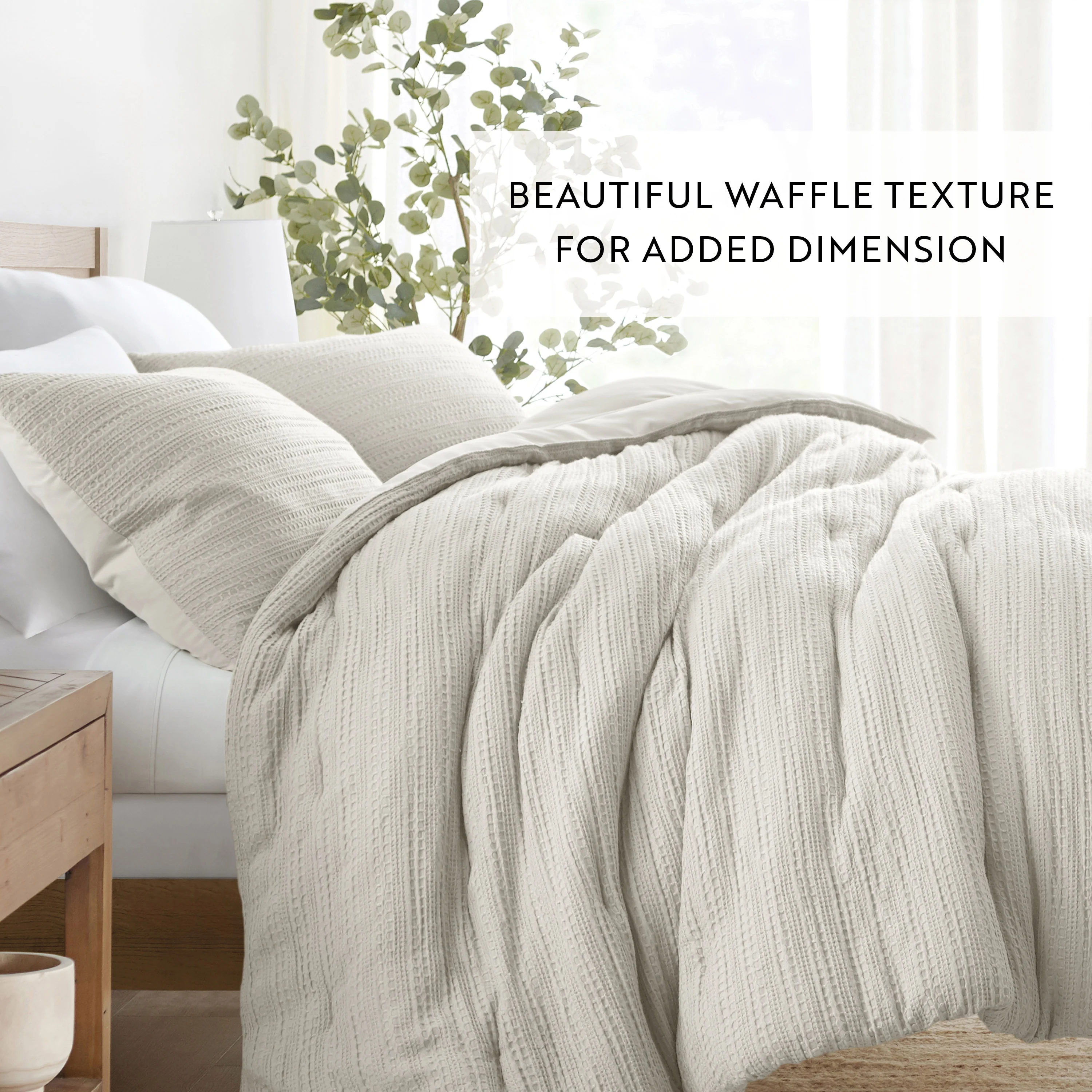 Waffle Textured Down-Alternative Comforter Set - Image 69