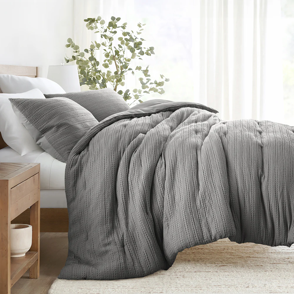 Waffle Textured Down-Alternative Comforter Set - Image 7
