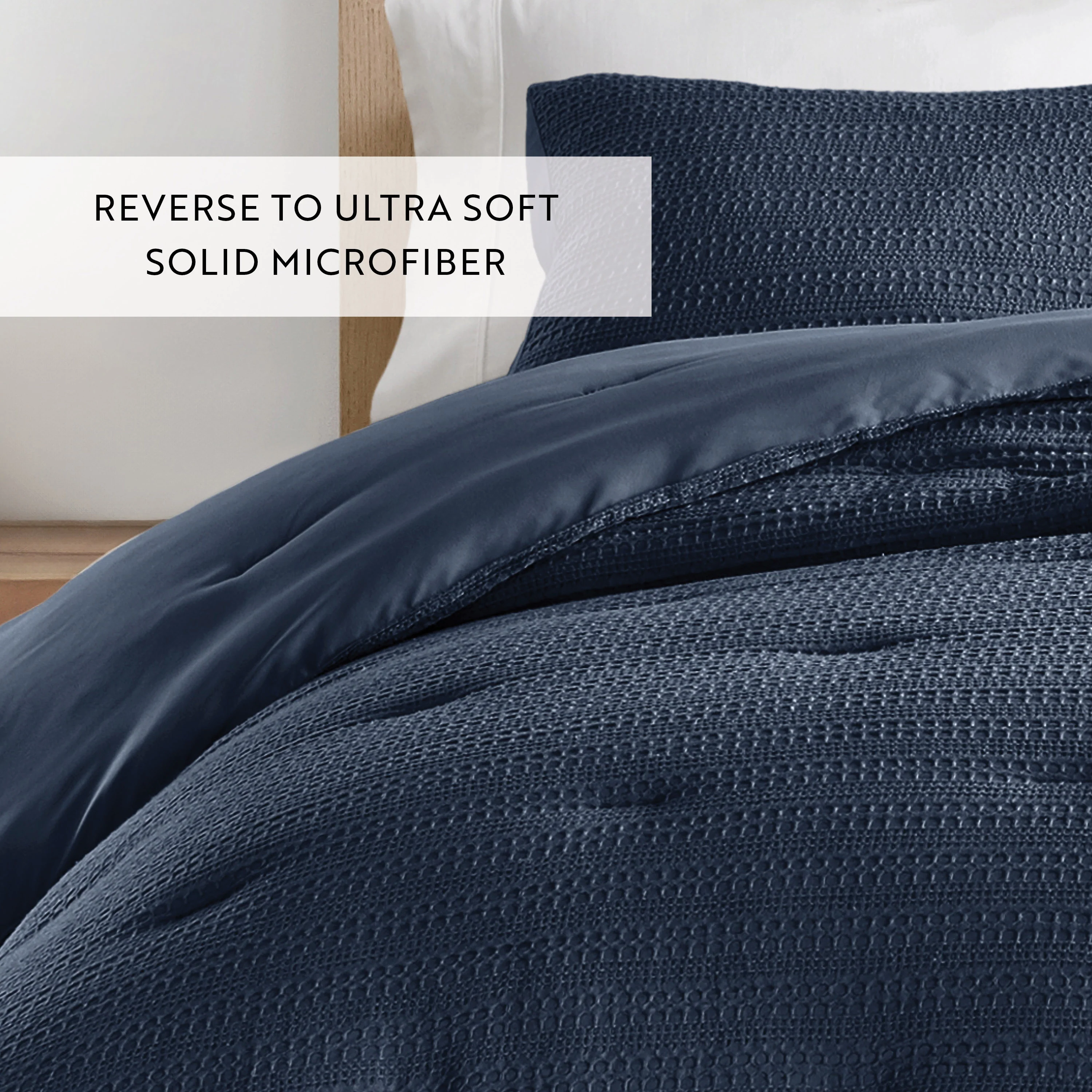 Waffle Textured Down-Alternative Comforter Set - Image 73