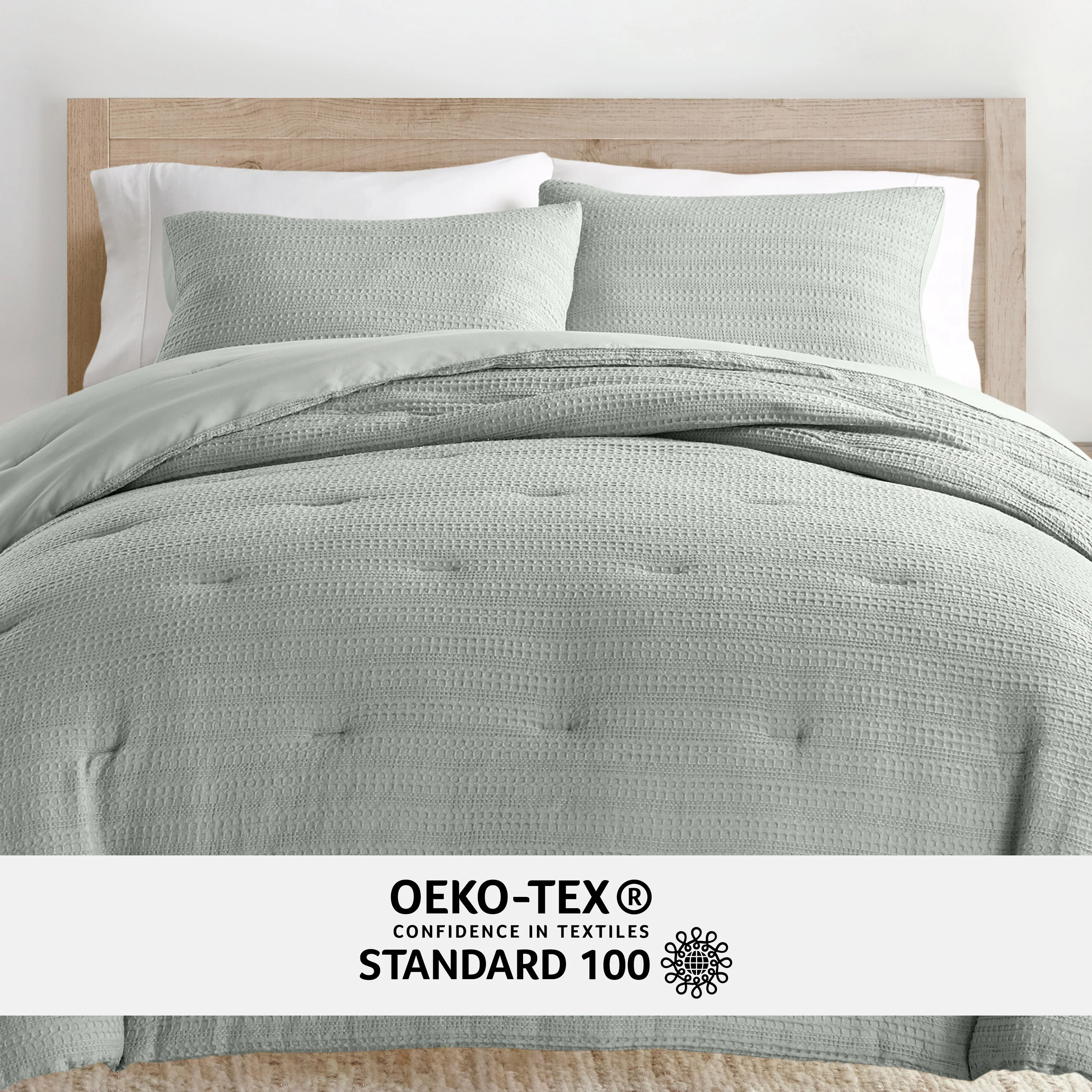 Waffle Textured Down-Alternative Comforter Set - Image 78