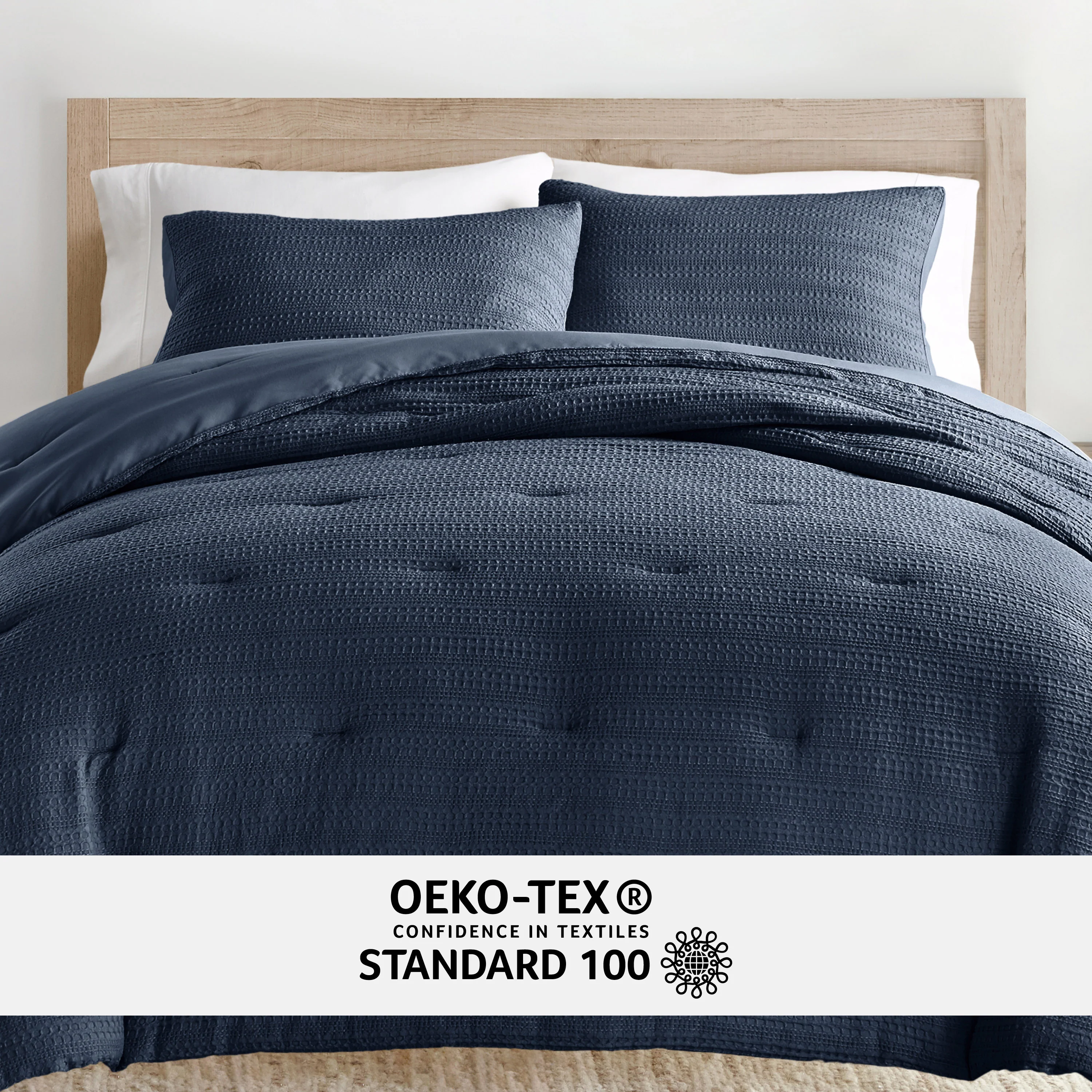 Waffle Textured Down-Alternative Comforter Set - Image 80