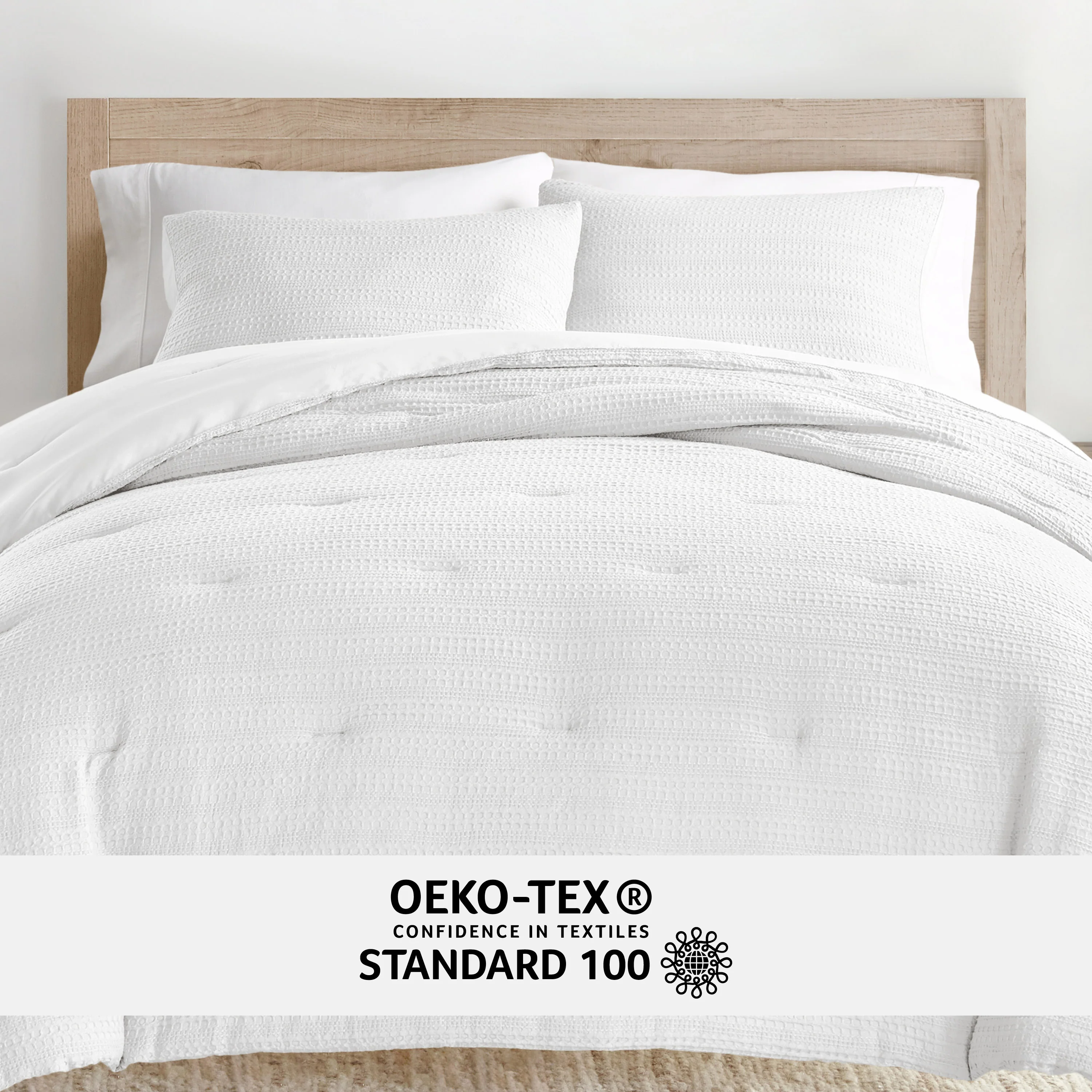 Waffle Textured Down-Alternative Comforter Set - Image 81