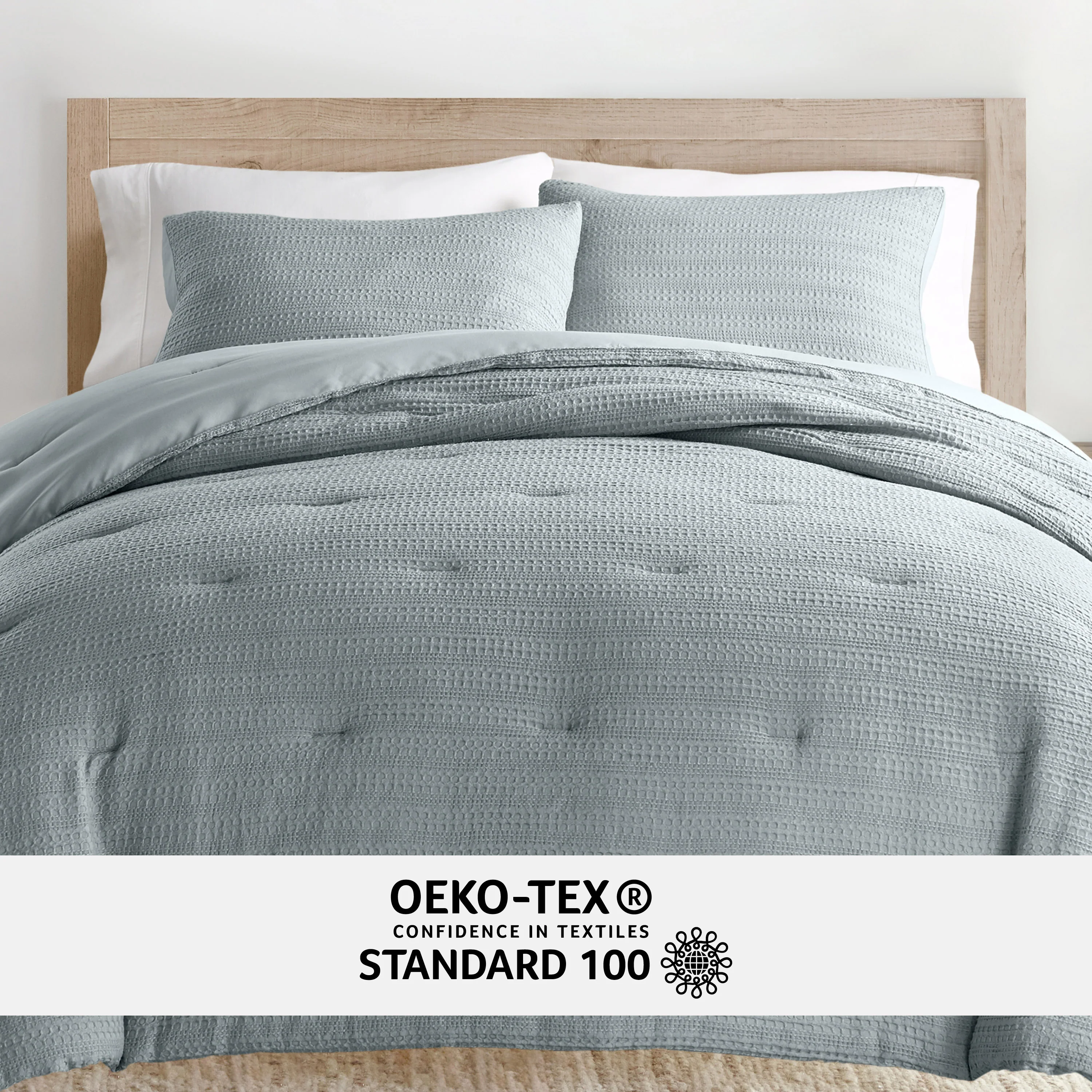 Waffle Textured Down-Alternative Comforter Set - Image 82