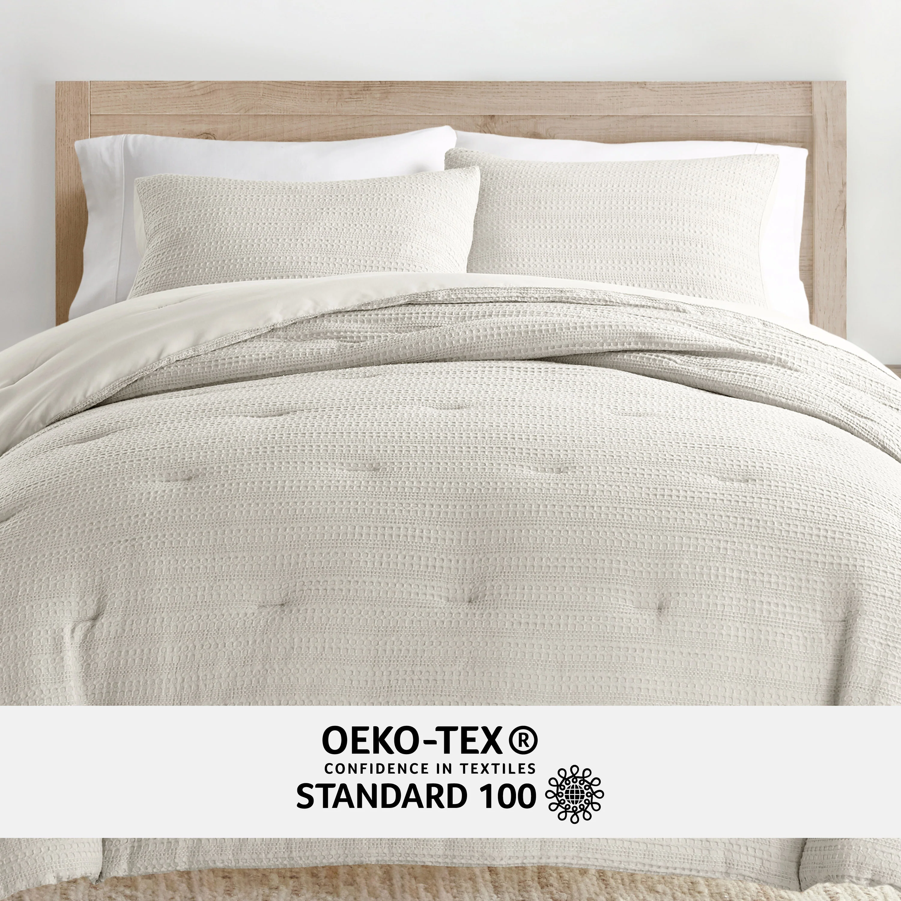 Waffle Textured Down-Alternative Comforter Set - Image 83
