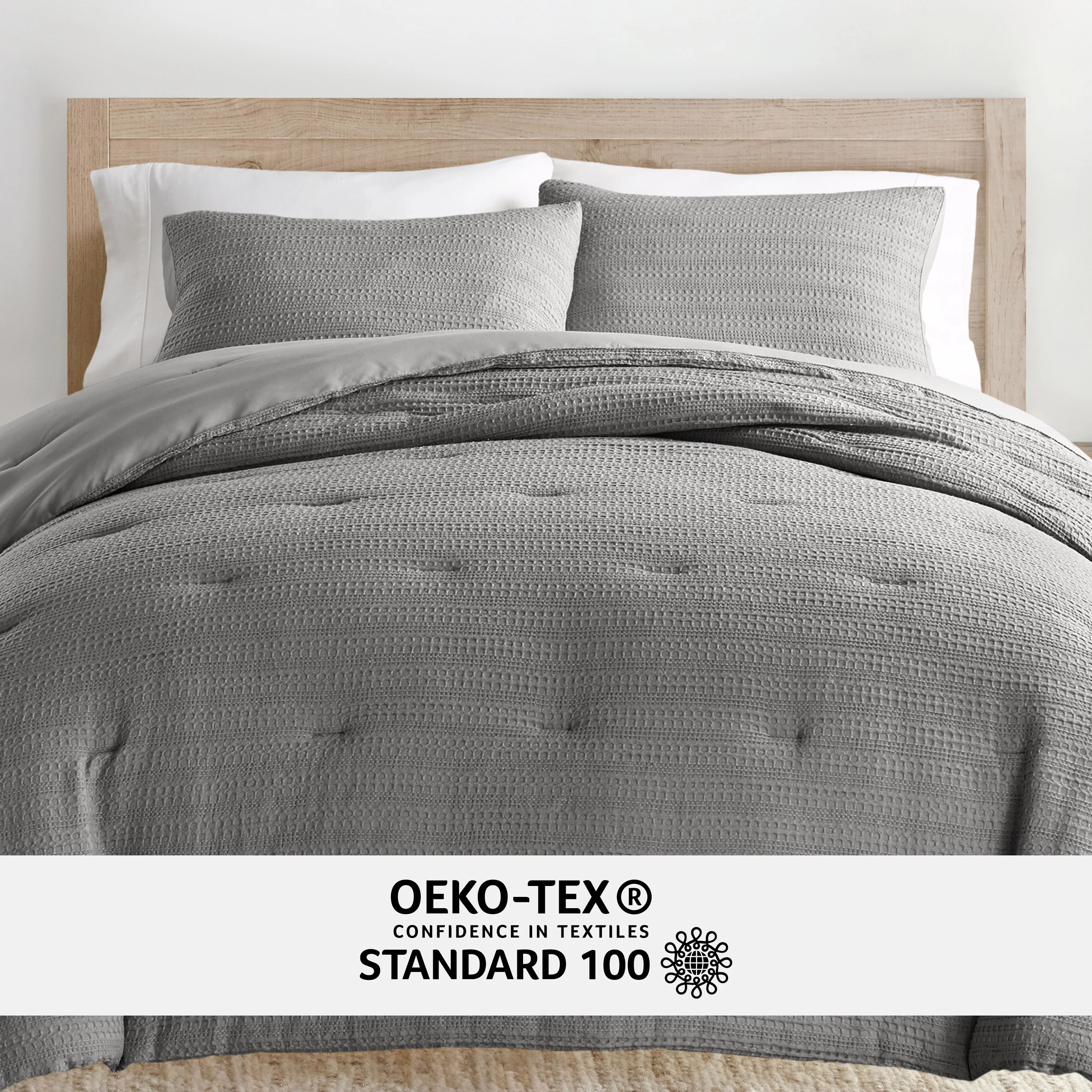 Waffle Textured Down-Alternative Comforter Set - Image 84