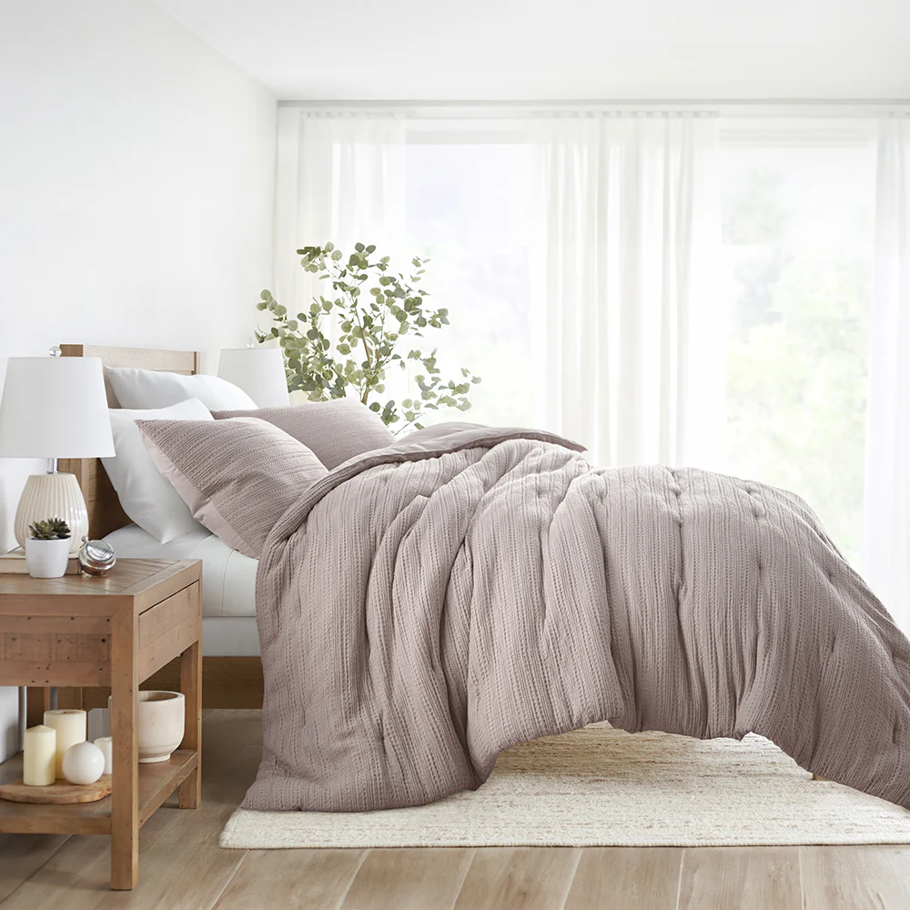 Waffle Textured Down-Alternative Comforter Set - Image 9
