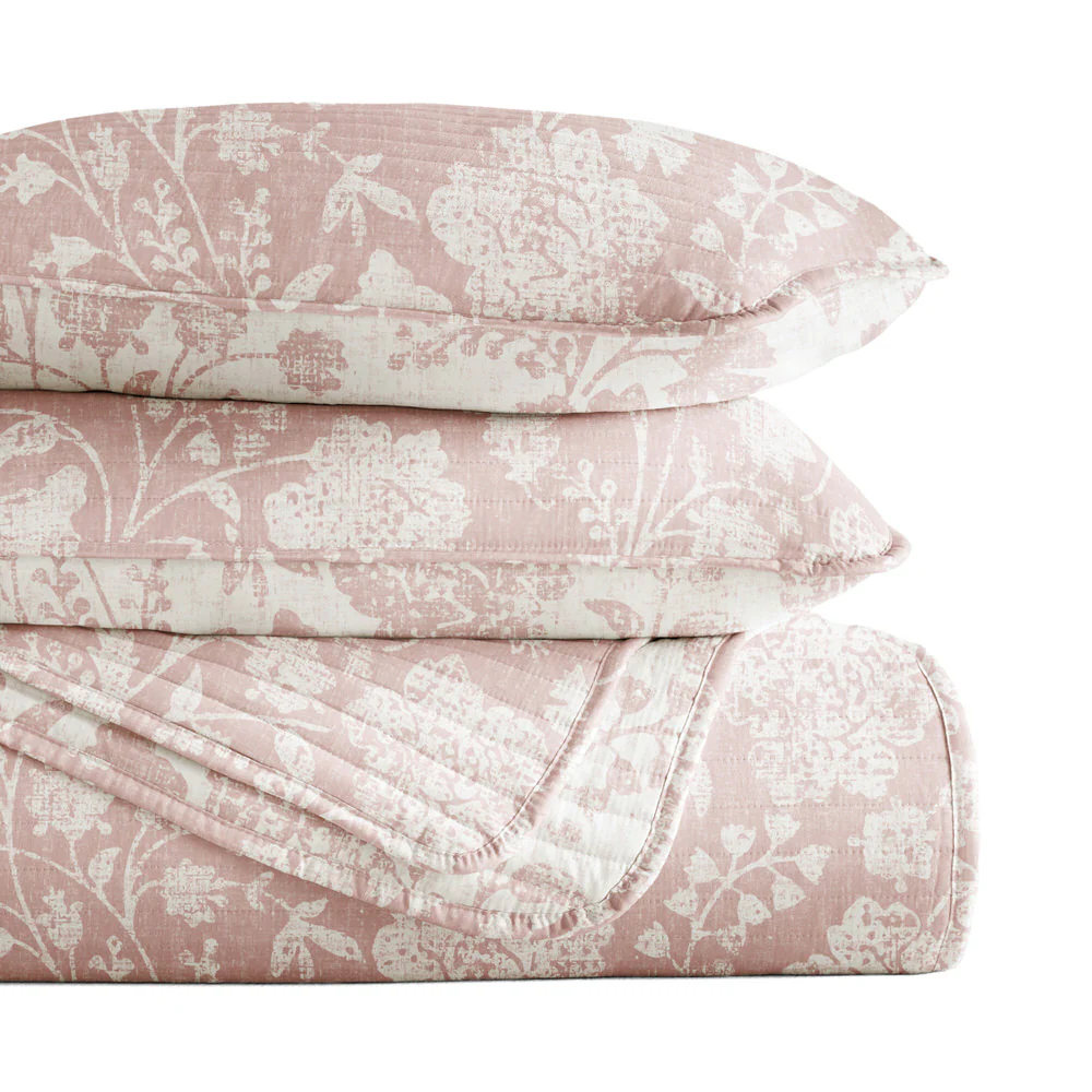 Textured Floral Reversible Quilted Coverlet Set - Image 21
