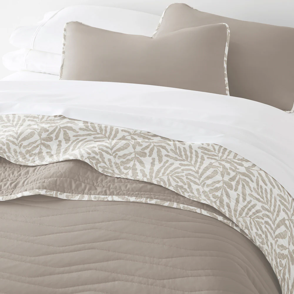 Tossed Ferns Reversible Quilted Coverlet Set - Image 11