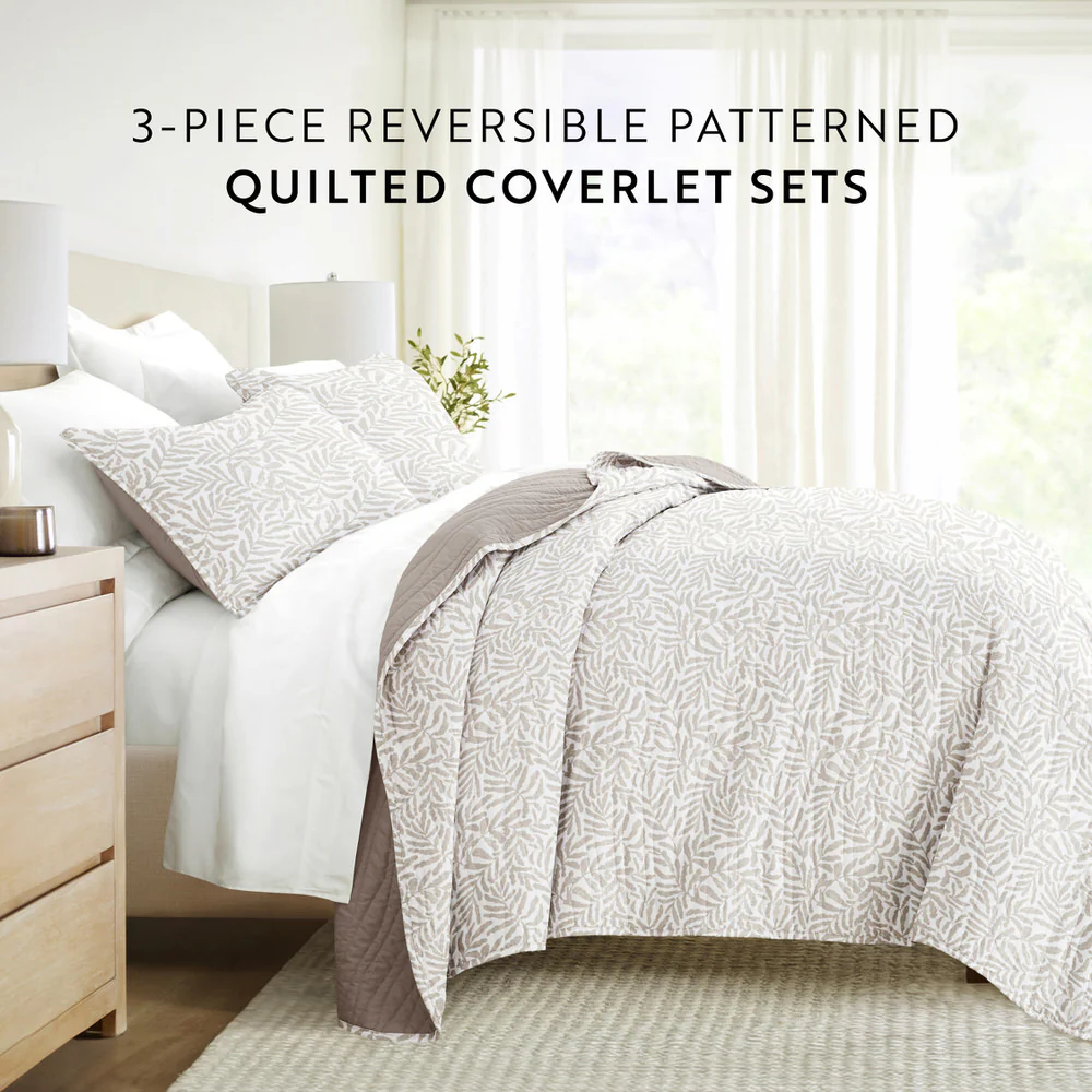Tossed Ferns Reversible Quilted Coverlet Set - Image 14