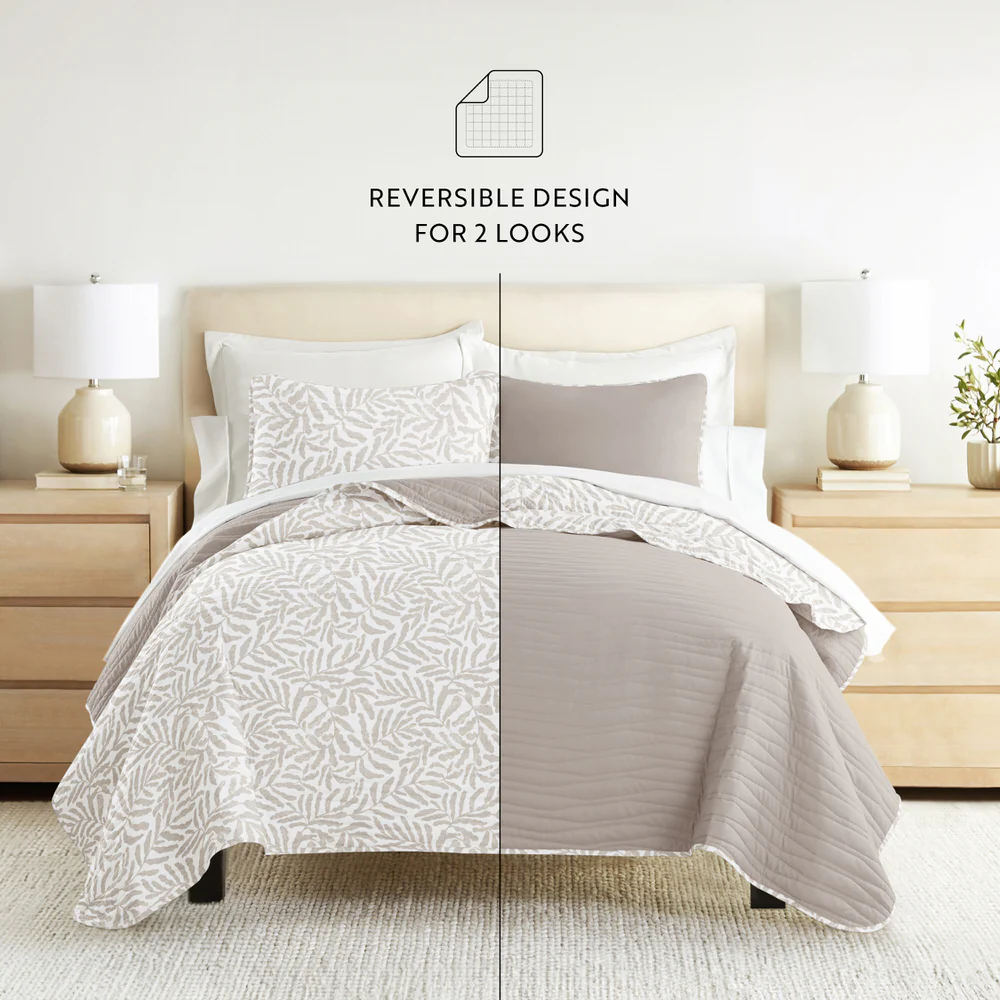 Tossed Ferns Reversible Quilted Coverlet Set - Image 16