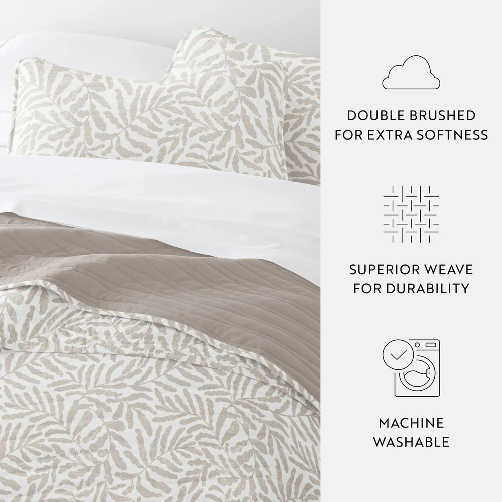 Tossed Ferns Reversible Quilted Coverlet Set - Image 20