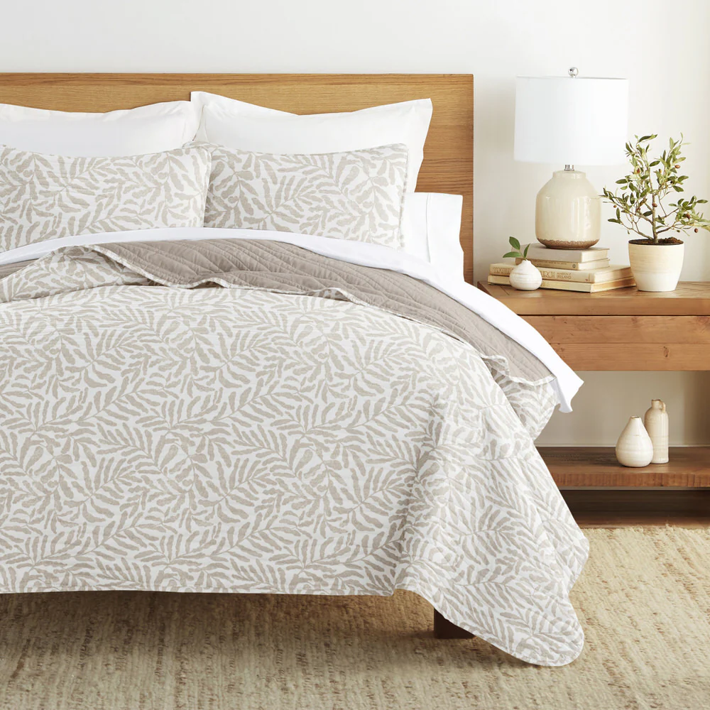 Tossed Ferns Reversible Quilted Coverlet Set - Image 5